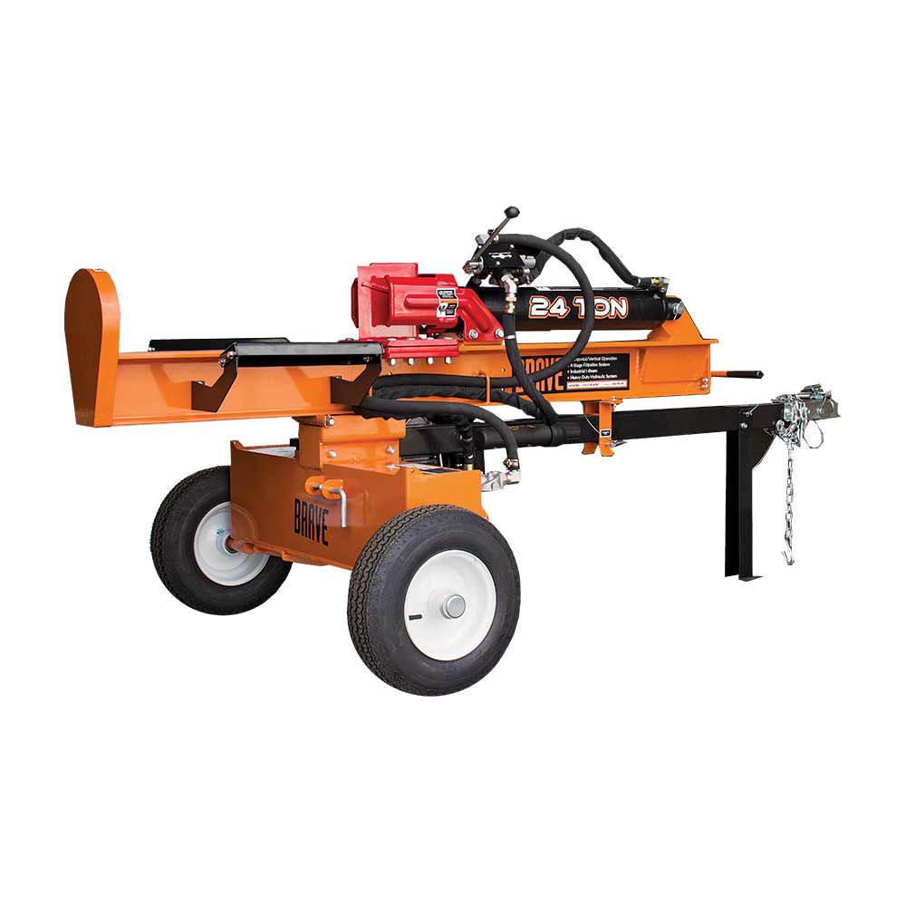 BRAVE Log Splitter, 24-Ton, Horizontal and Vertical, 3,500 PSI, Honda GC160, Model VH1724GC