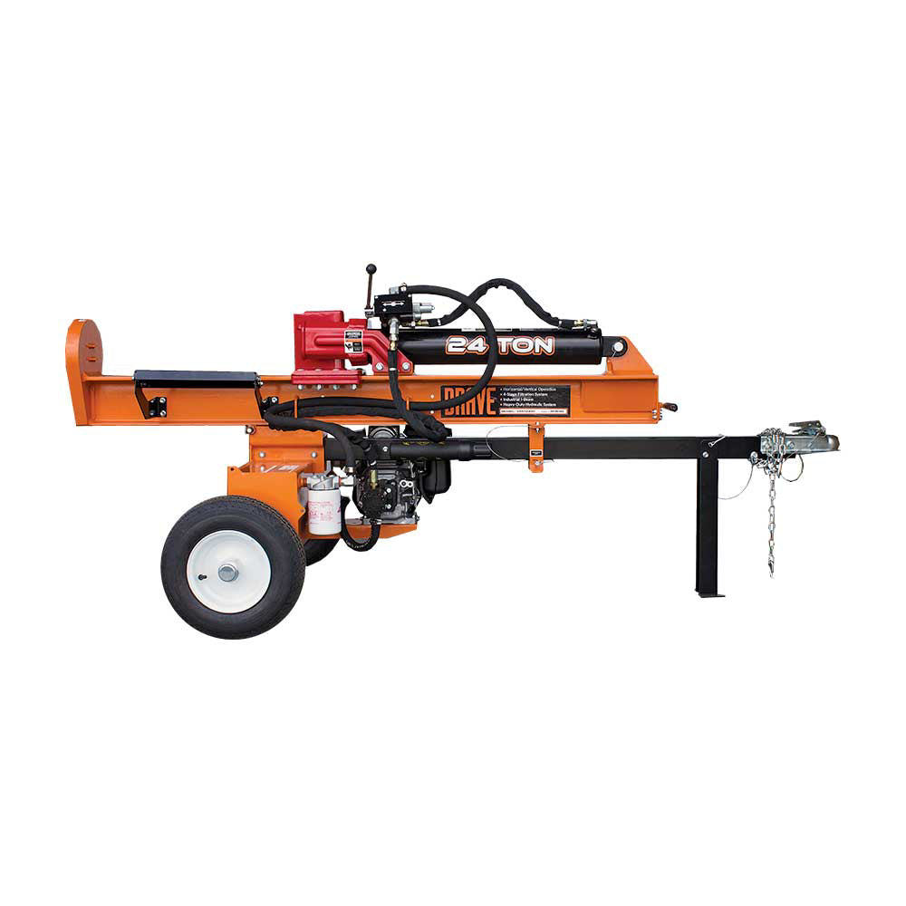 BRAVE Log Splitter, 24-Ton, Horizontal and Vertical, 3,500 PSI, Honda GC160, Model VH1724GC
