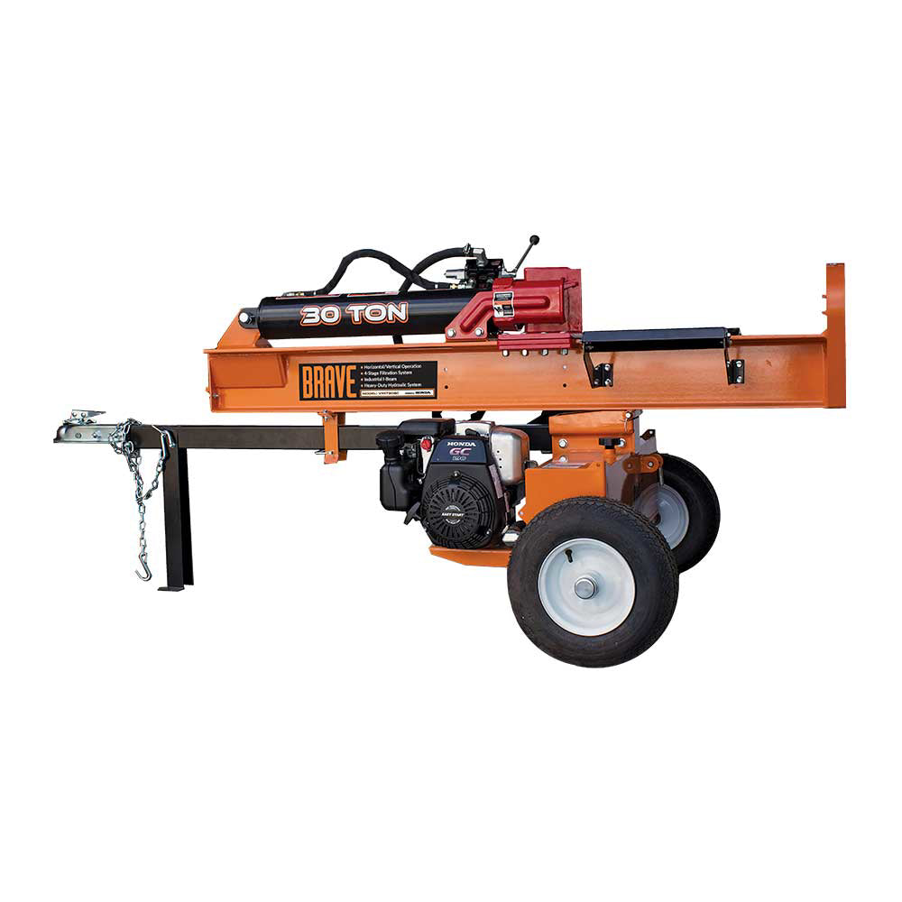 BRAVE Log Splitter, 30-Ton, Horizontal and Vertical, 3,500 PSI, Honda GC190, Model VH1730GC