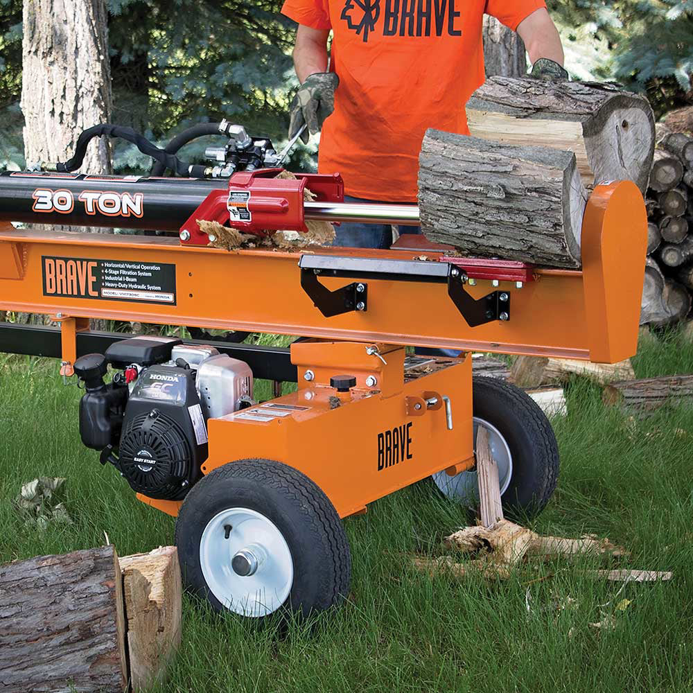 BRAVE Log Splitter, 30-Ton, Horizontal and Vertical, 3,500 PSI, Honda GC190, Model VH1730GC