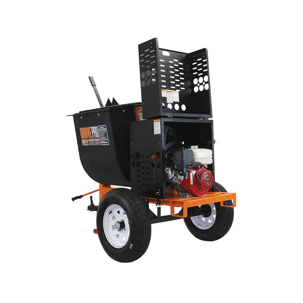 BravePro Mortar Mixer, 8 Cu. Ft. Poly Drum, Honda GX240, Model BRPMM208H