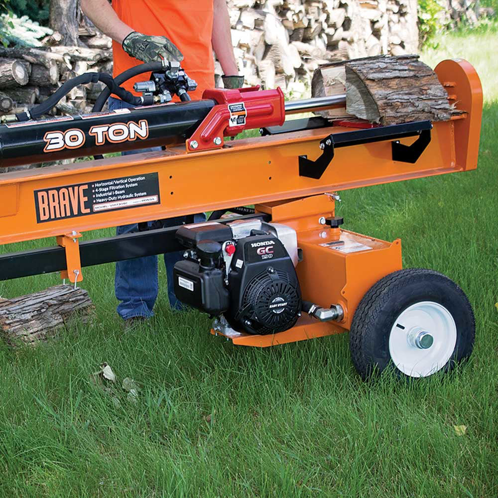 BRAVE Log Splitter, 30-Ton, Horizontal and Vertical, 3,500 PSI, Honda GC190, Model VH1730GC