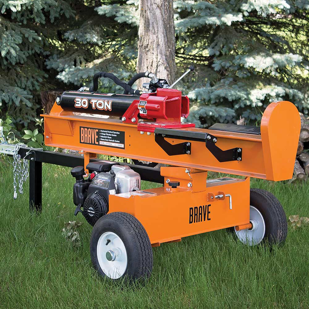 BRAVE Log Splitter, 30-Ton, Horizontal and Vertical, 3,500 PSI, Honda GC190, Model VH1730GC