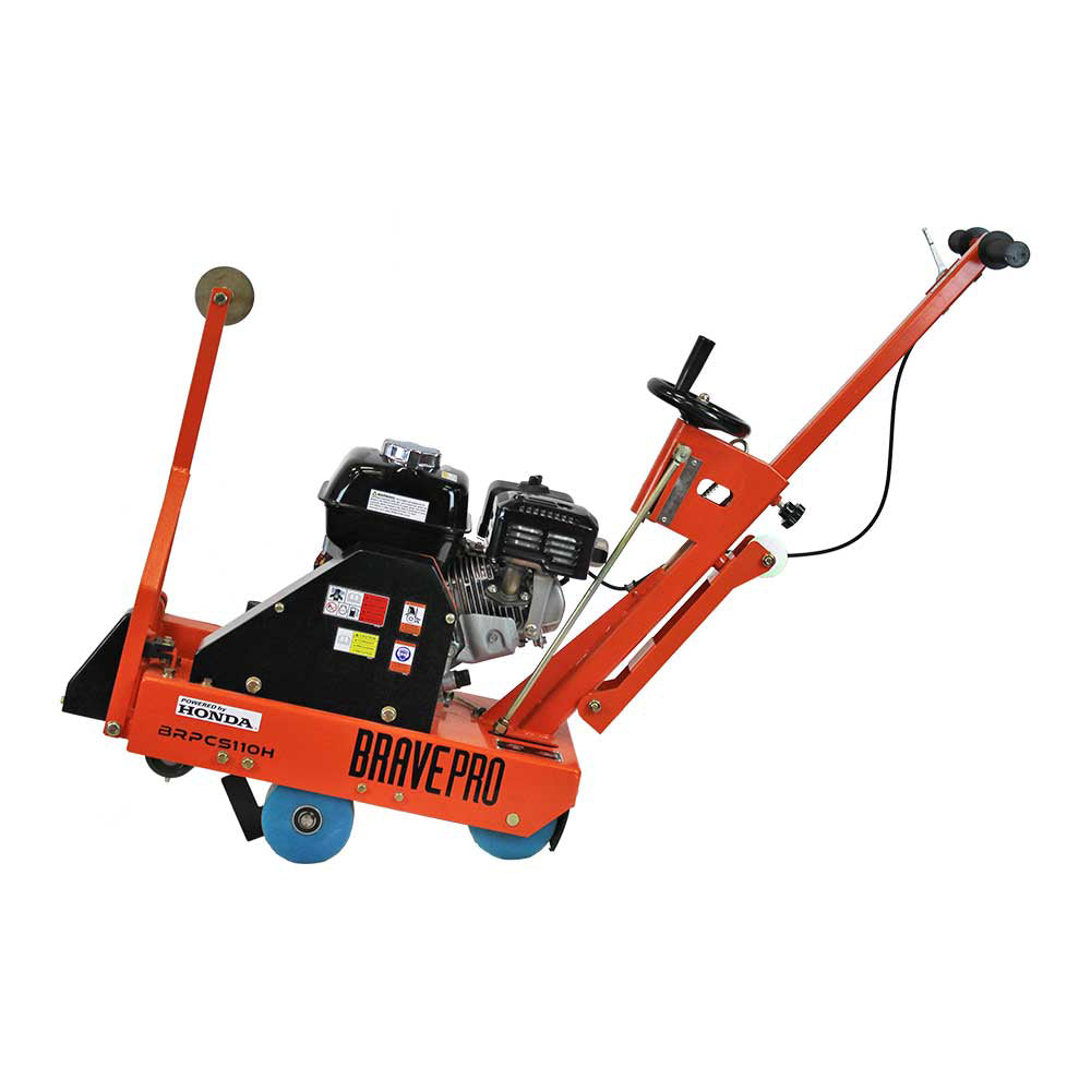 BravePro Green Concrete Saw, 10 In. Blade, 3.25 In. Cutting Depth, Honda GX200, Model BRPCS110H