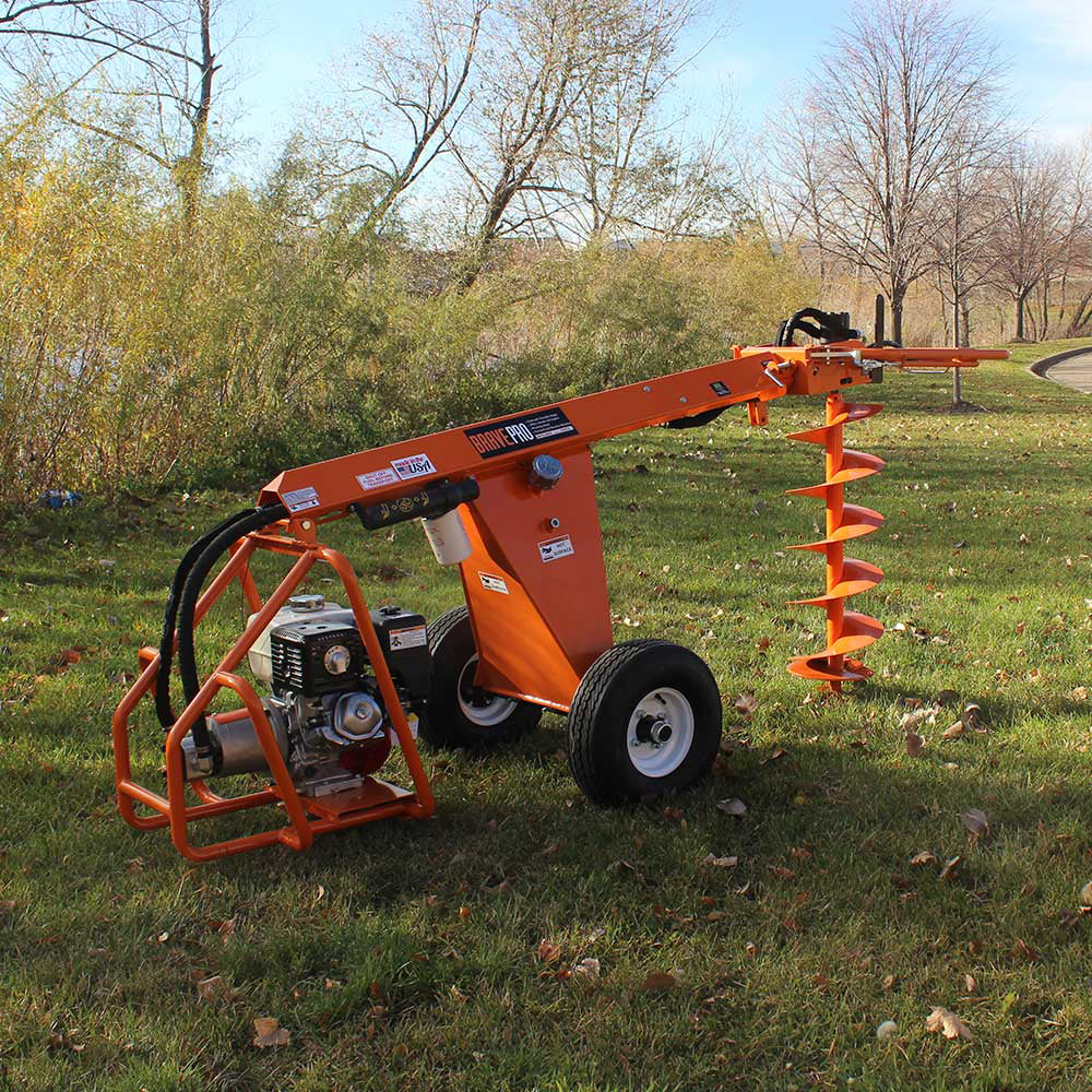 BravePro Towable Hydraulic Auger, 13 HP, 336 Ft. Lbs Torque, Honda GX390, Model BRPA385H