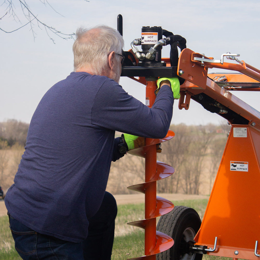 BravePro Towable Hydraulic Auger, 13 HP, 336 Ft. Lbs Torque, Honda GX390, Model BRPA385H