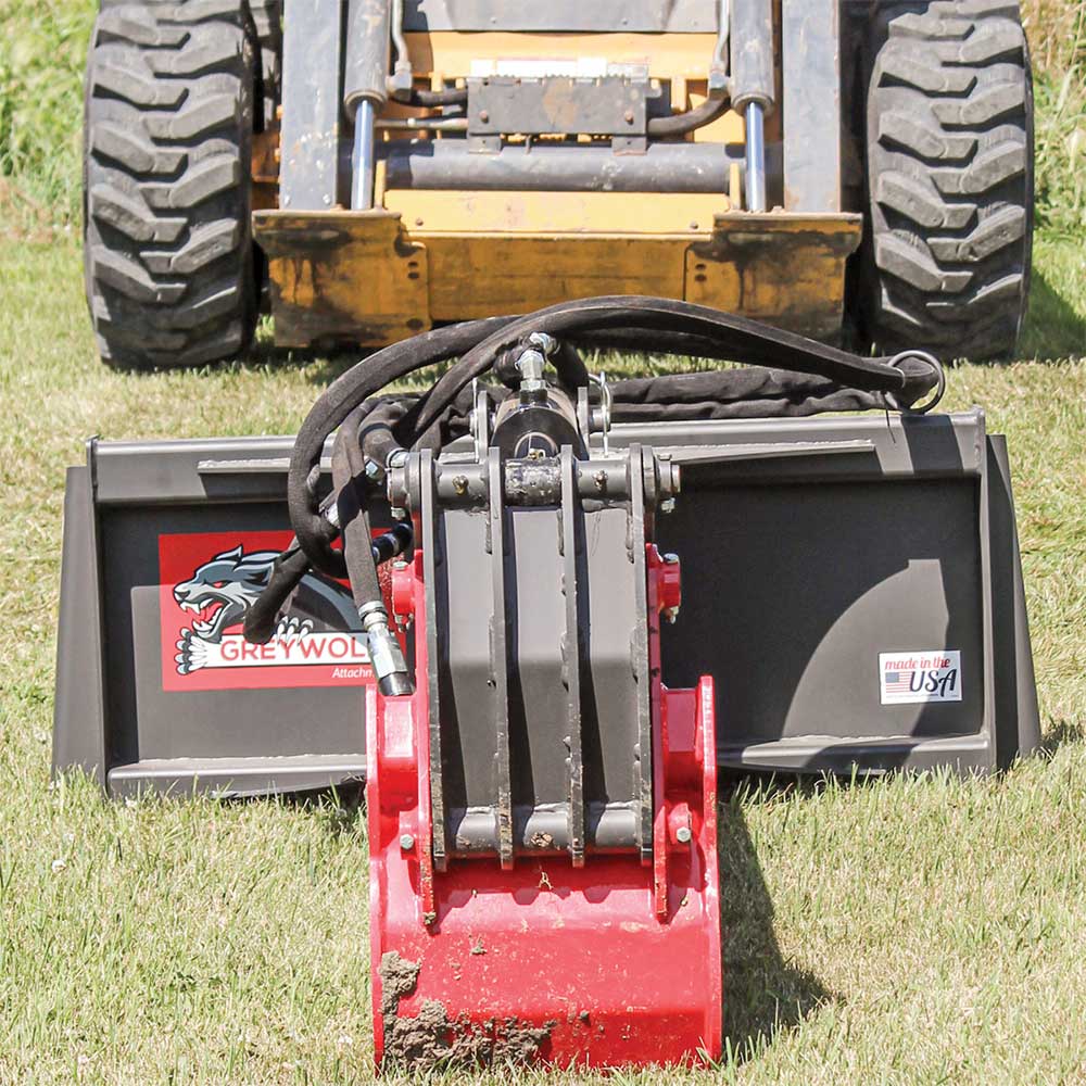 GREYWOLF Backhoe Attachment for Skid Steer Loaders, 12-In. Bucket, 6 Ft. 8 In. Dig Depth, Model 1065