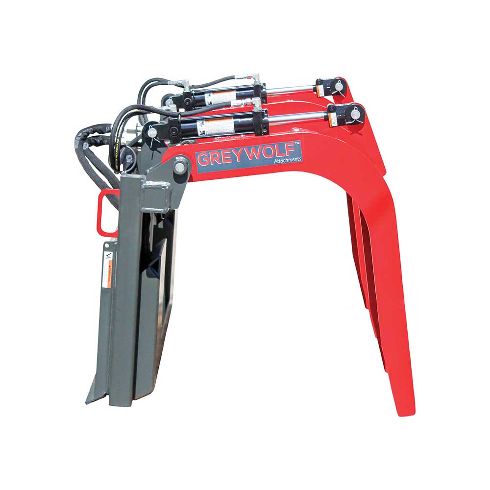 GREYWOLF Double Quick Attach Grapple for Skid Steer Loaders, Universal Bucket Mount, Model 1066