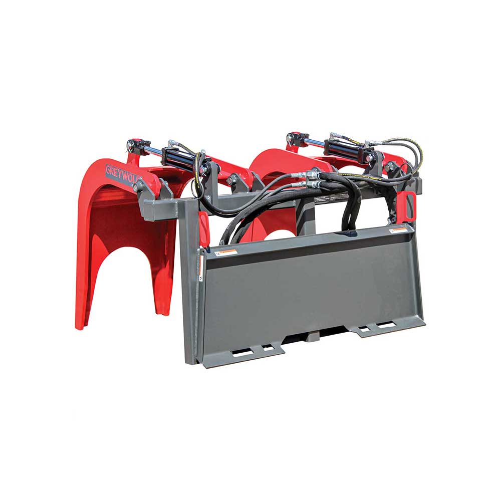 GREYWOLF Double Quick Attach Grapple for Skid Steer Loaders, Universal Bucket Mount, Model 1066
