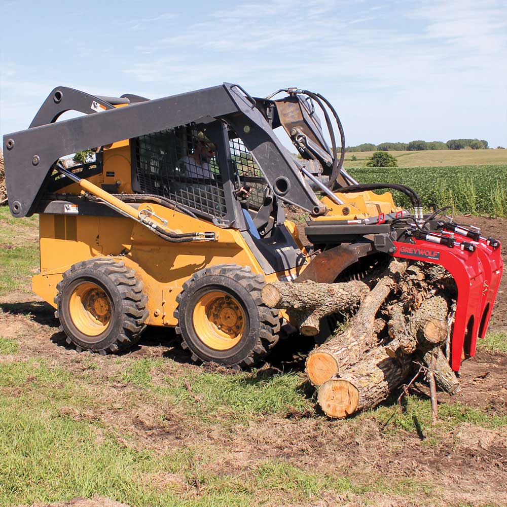 GREYWOLF Double Quick Attach Grapple for Skid Steer Loaders, Universal Bucket Mount, Model 1066