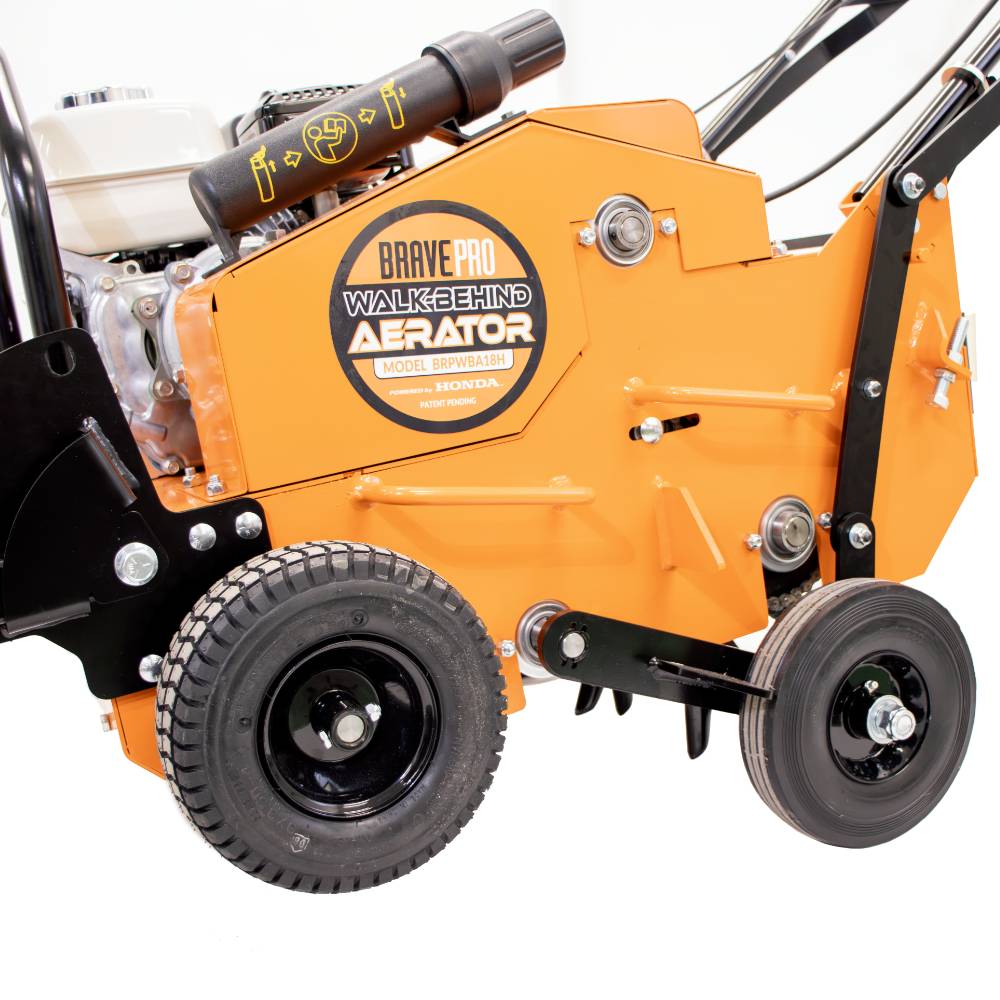BravePro U-Turn Walk-Behind Aerator, 18 In., 3 In. Plug Depth, Honda GX120, Model BRPWBA18H