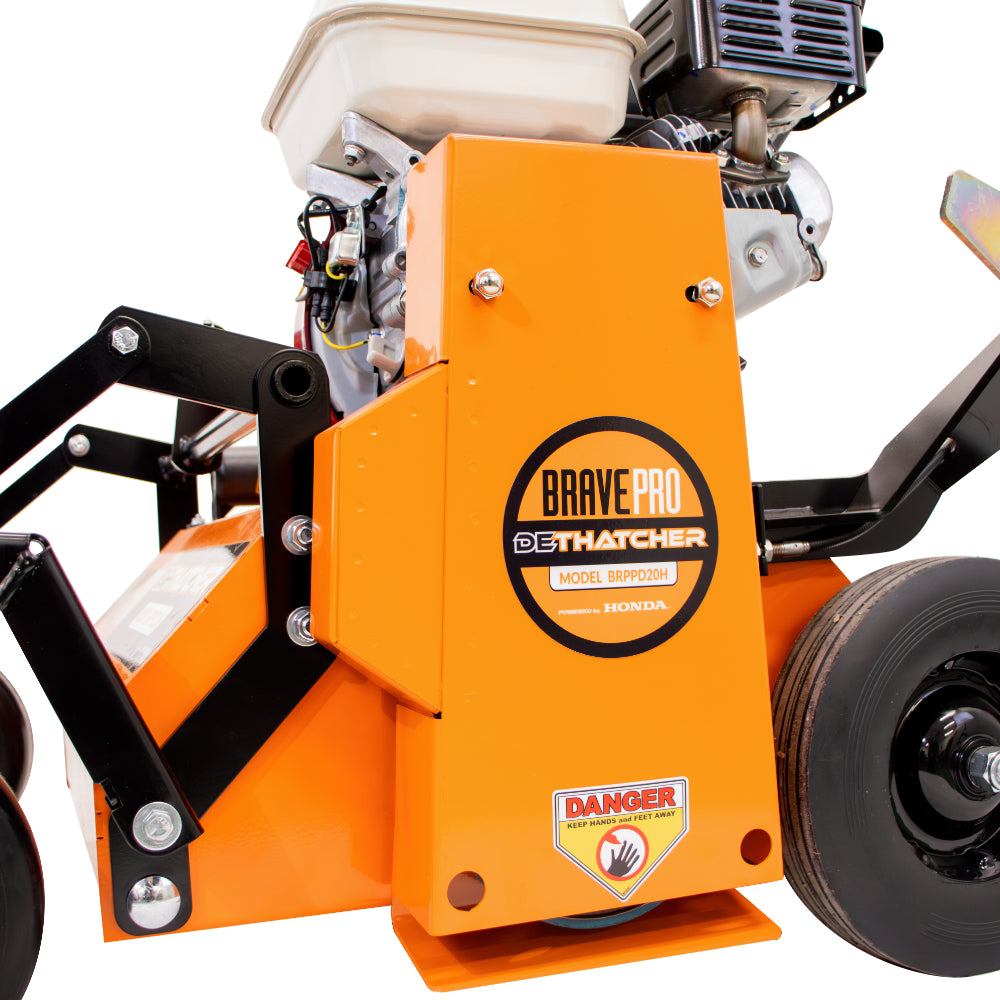 BravePro U-Turn Power Rake Dethatcher, 20 In. Width, Counter-Rotating, Honda GX160, Model BRPPD20CWH