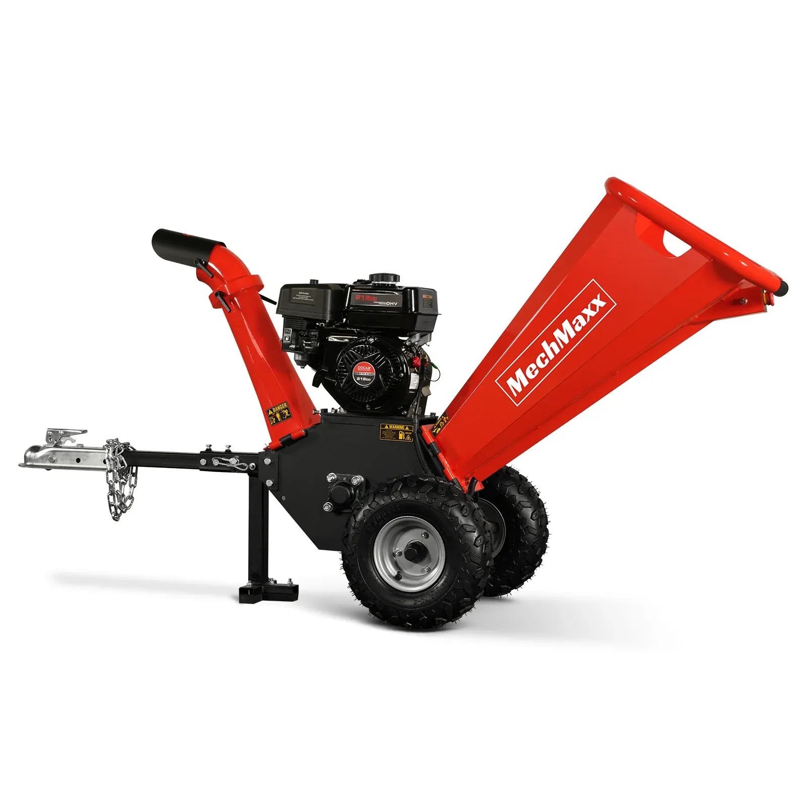MechMaxx 4" 7HP 212cc DUCAR Gas Powered Wood Chipper with Tow Bar, Model GS650