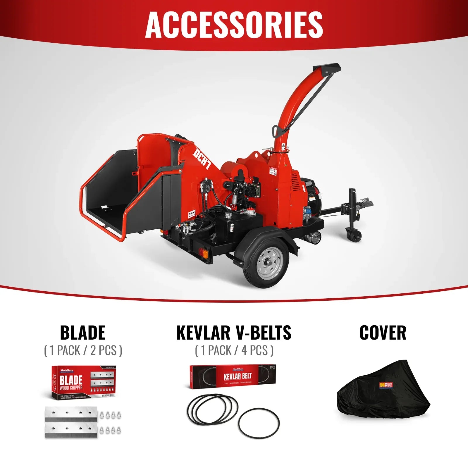 MechMaxx 7" HONDA GX690 22HP Hydraulic Feed Wood Chipper, Model DCH7