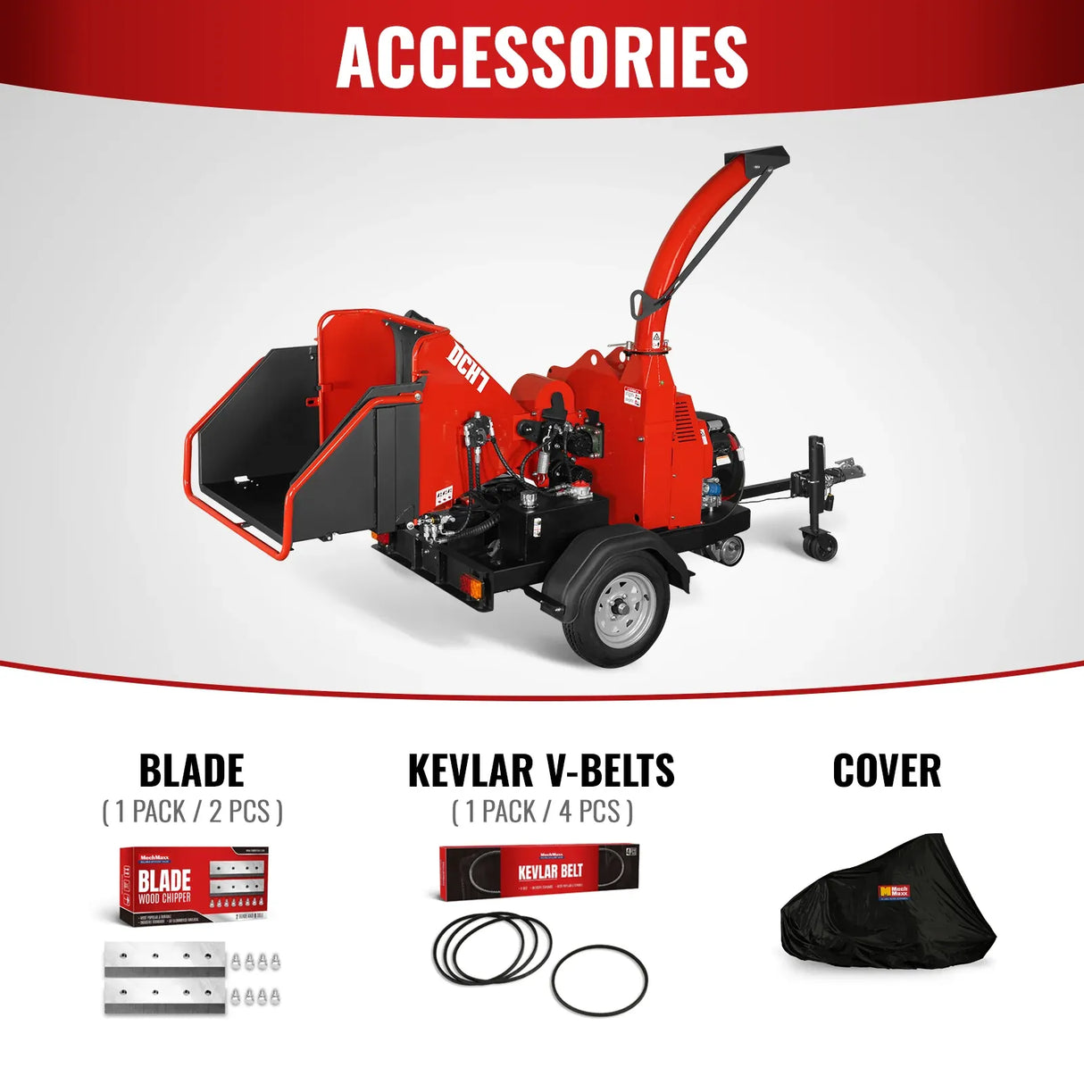 MechMaxx 7" HONDA GX690 22HP Hydraulic Feed Wood Chipper, Model DCH7