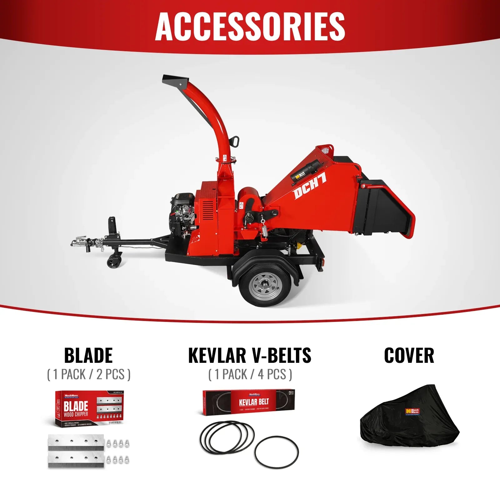 MechMaxx 7" 25HP 750cc ZONSEN Hydraulic Feed Wood Chipper, Model DCH7