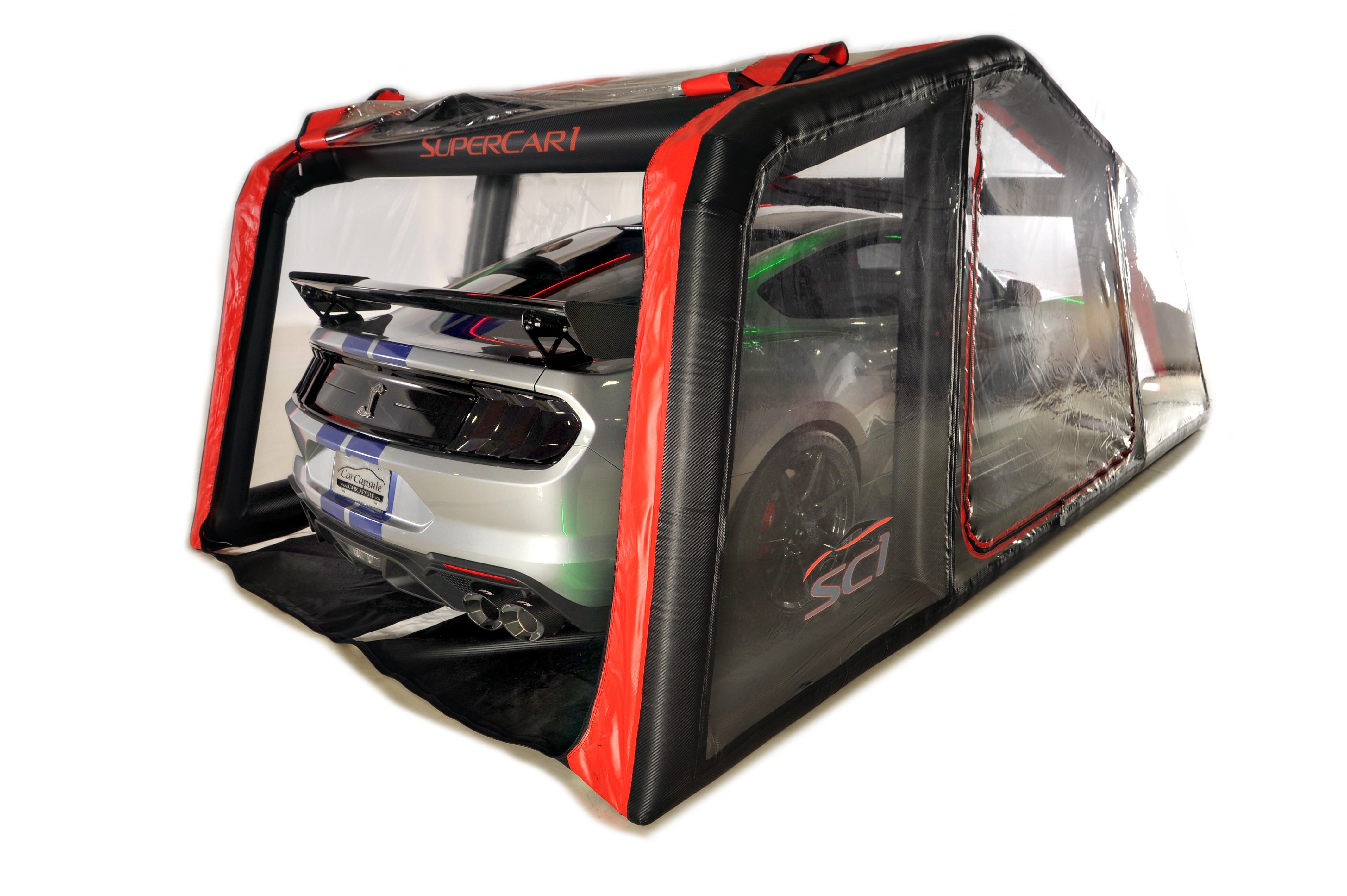 CarCapsule 18 ft SC1 Series ShowCase Indoor Capsule w/ Road Design Floor, IntelliCharger & LED Kit - CCSH18SC1