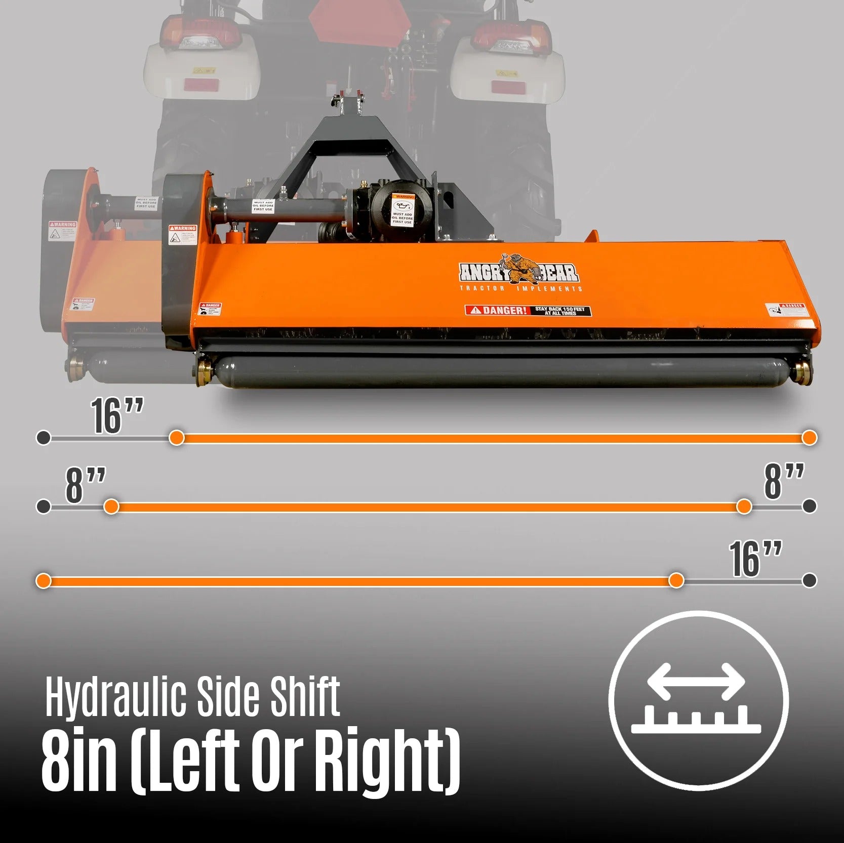 MechMaxx 68" PTO Flail Mower with Hydraulic Side Shift, 3-Point Hitch, 30–60HP, Model NAM68H