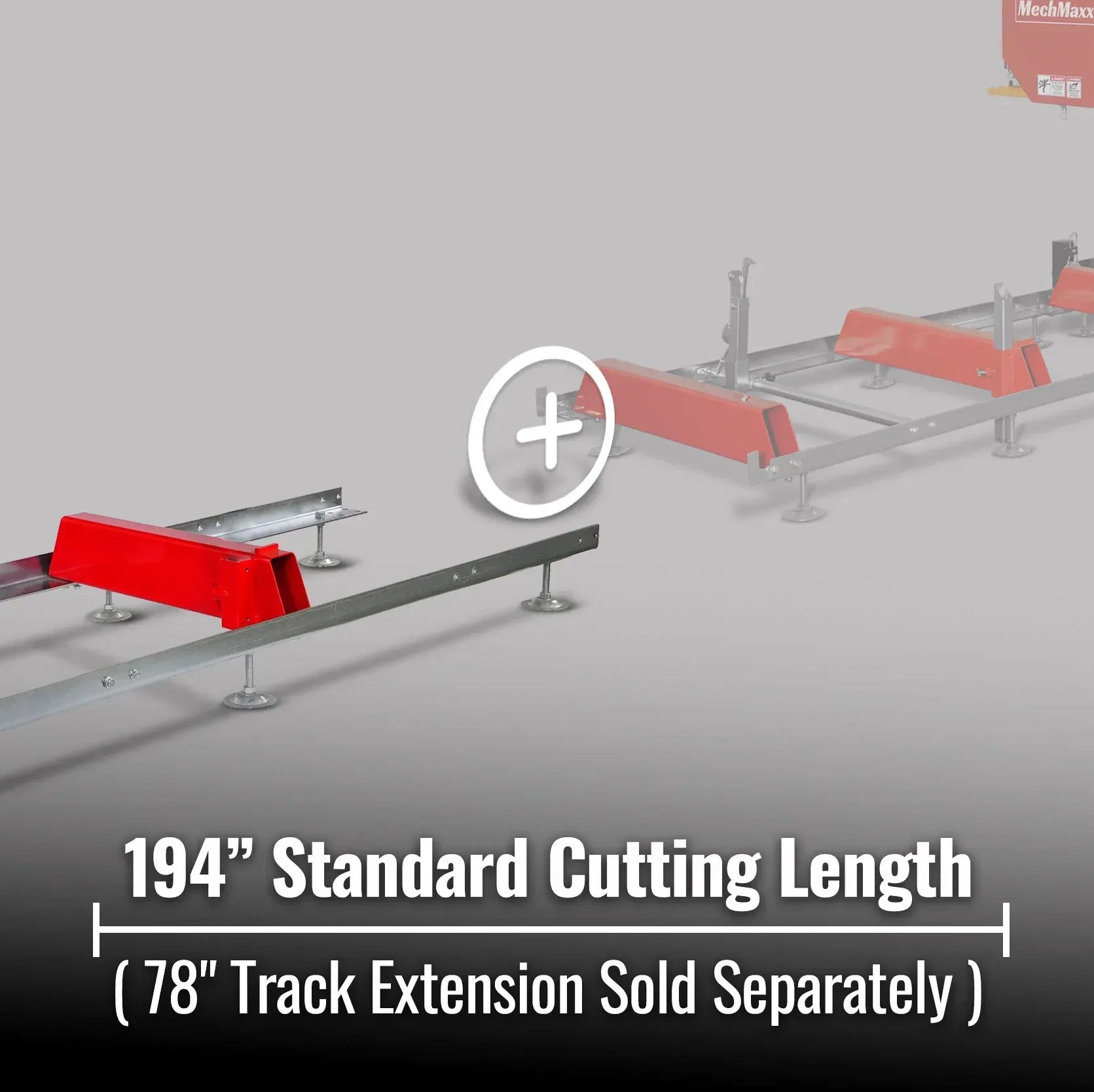 MechMaxx 36" MAX Portable Sawmill with 25HP 750cc ZONSEN V-Twin Engine, 35" Board Width, 20' Track Length with 10 Blades Included, Model SM-36MAX