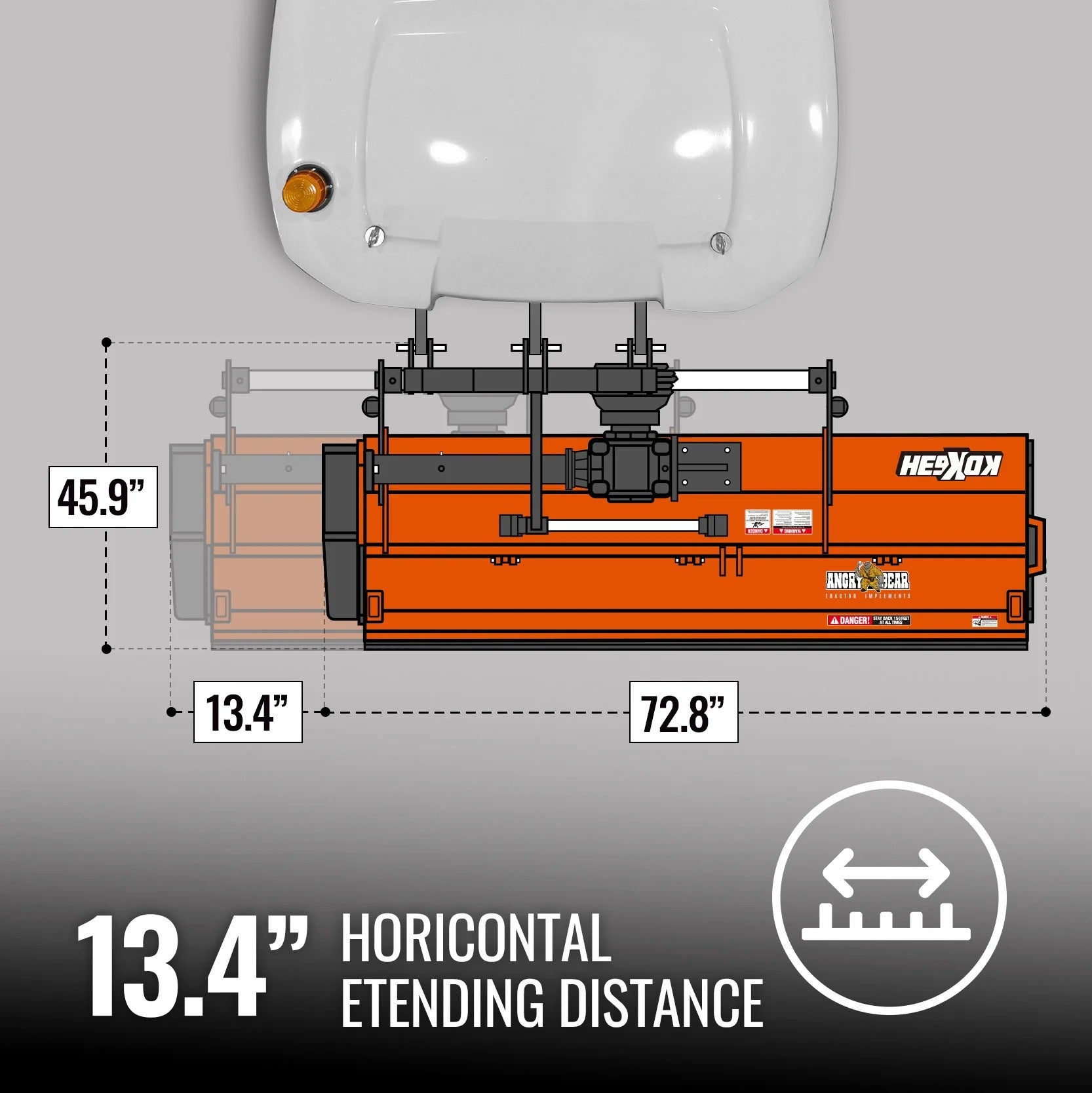 MechMaxx 63" Heavy Duty PTO Flail Mower with Hydraulic Side Shift, 3-Point Hitch, 50–75HP, Model KDK63H