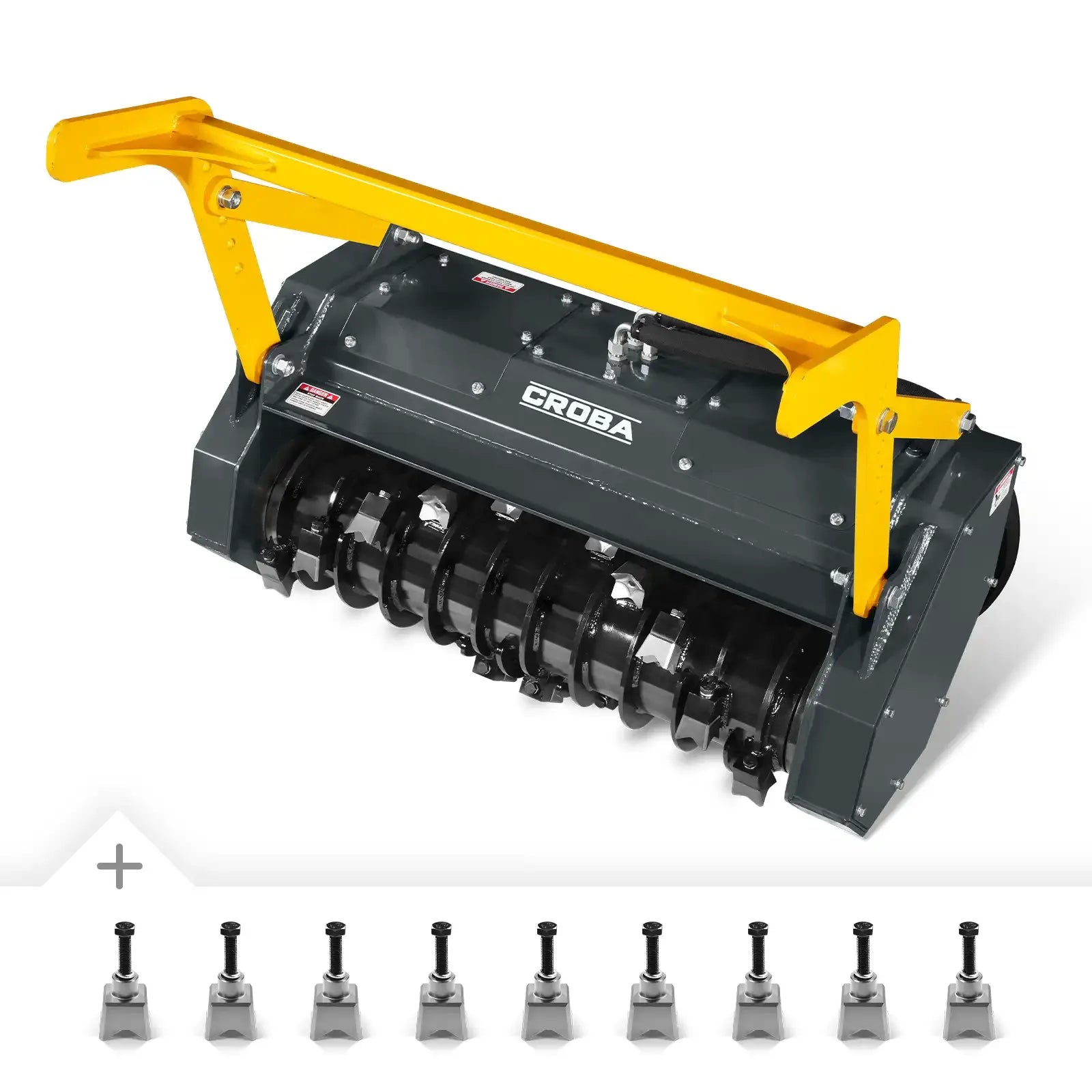 MechMaxx 37" Forestry Drum Mulcher Attachment for Mini Skid Steer with Hydraulic Flow Range 11–16 GPM, Model MCH37