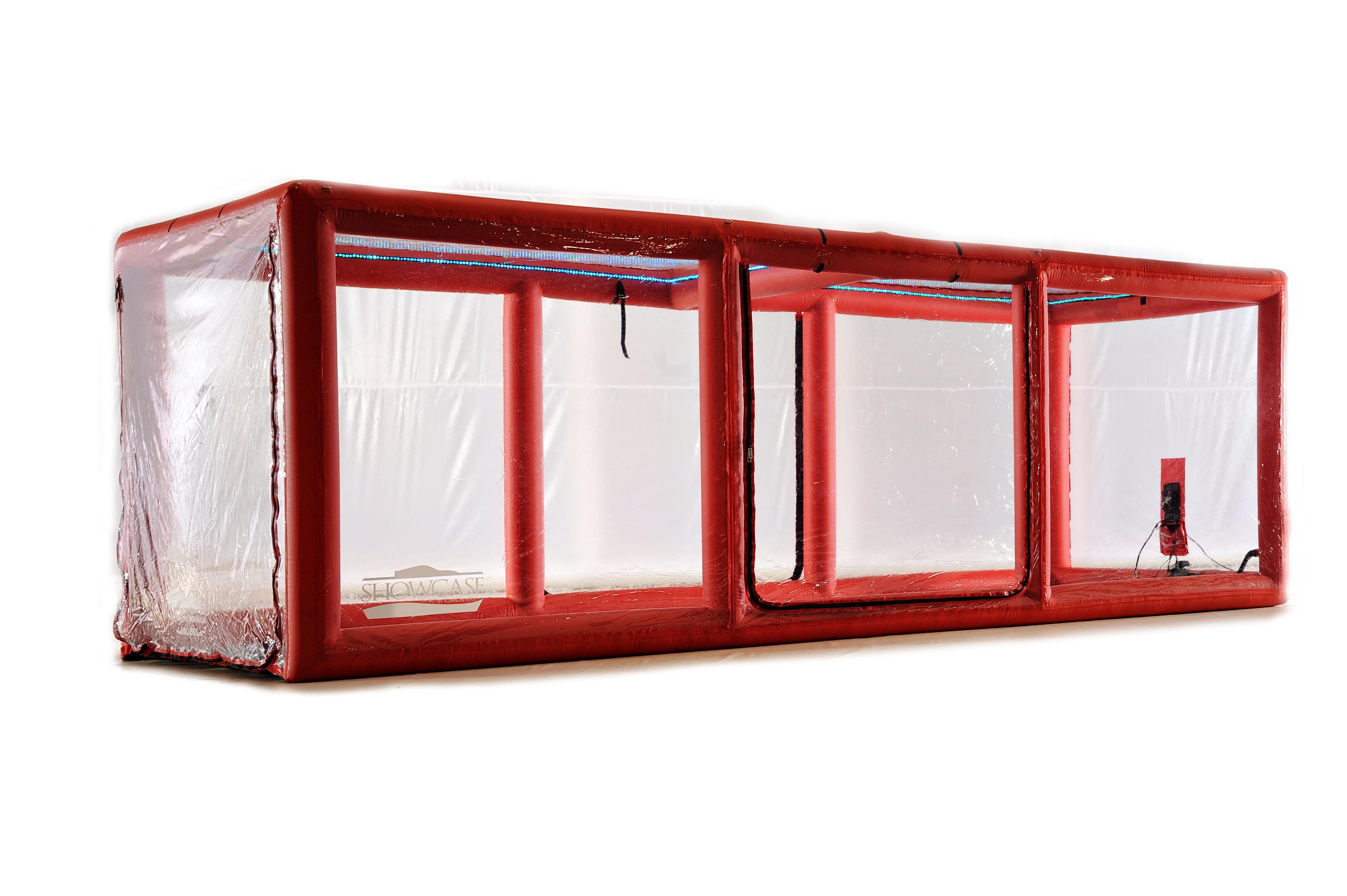 CarCapsule 18 ft Scorcher Series ShowCase Indoor Red Capsule w/ Road Design Floor, IntelliCharger & LED Kit - CCSH18RED
