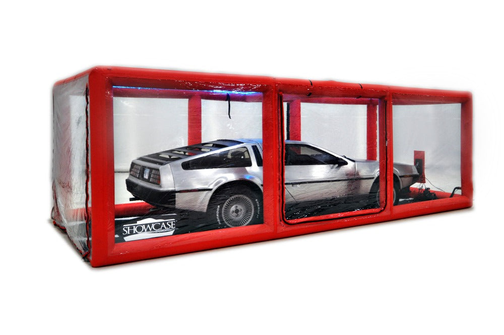 CarCapsule 18 ft Scorcher Series ShowCase Indoor Red Capsule w/ Road Design Floor, IntelliCharger & LED Kit - CCSH18RED