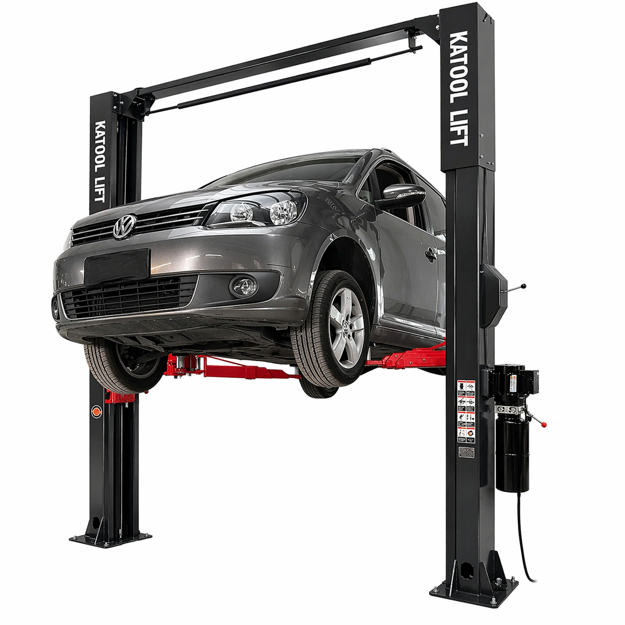 Katool KT-AS110D 11,000 lb Asymmetric 2-Post Car Lift with Single-Point Lock Release