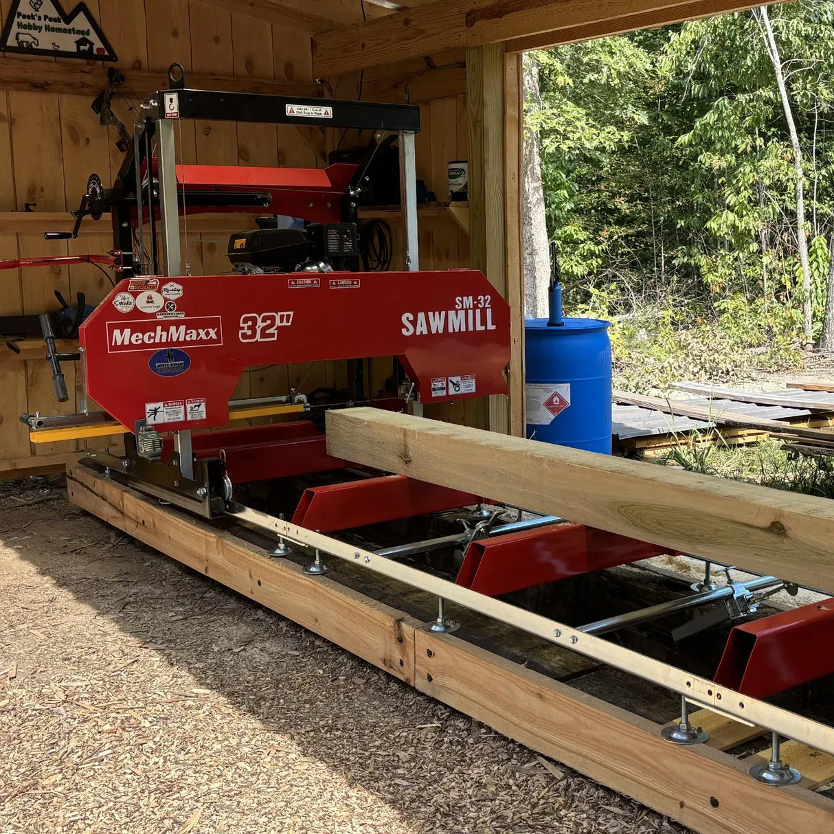 MechMaxx 32" Portable Sawmill with KOHLER CH440 429cc Engine, 26.5" Board Width, 13' Track Length, Model SM-32
