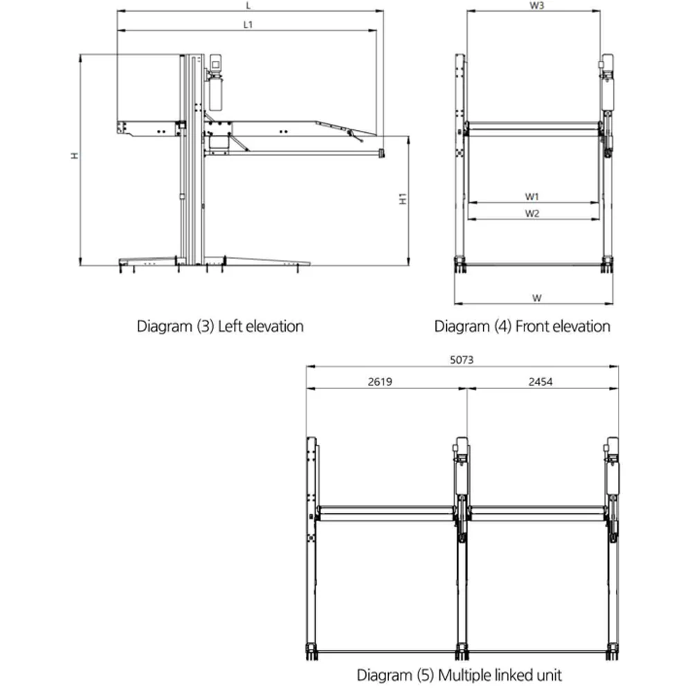 Katool KT-P2700 6,600 lb 2-Post Parking Lift for Home Garage Storage