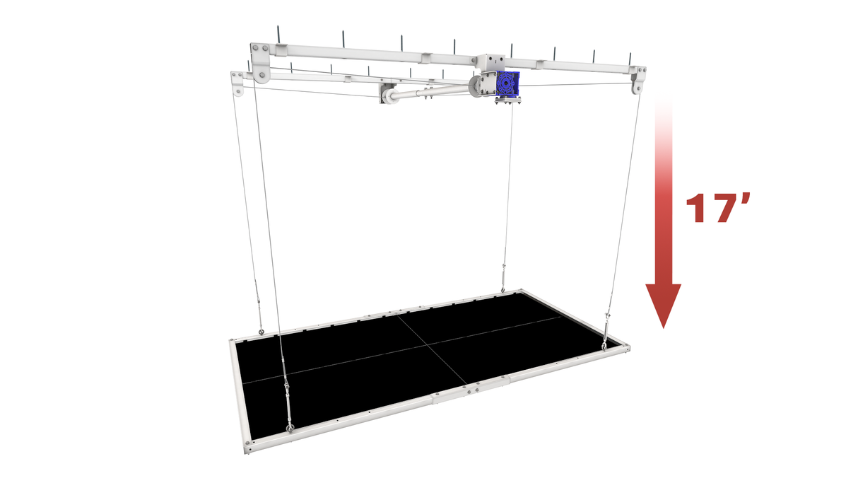 EZ Garage Storage E-Z Lift Pro RV 4 ft x 8 ft Overhead Storage Lift 17 ft Drop 700 lb - R4X8PRV