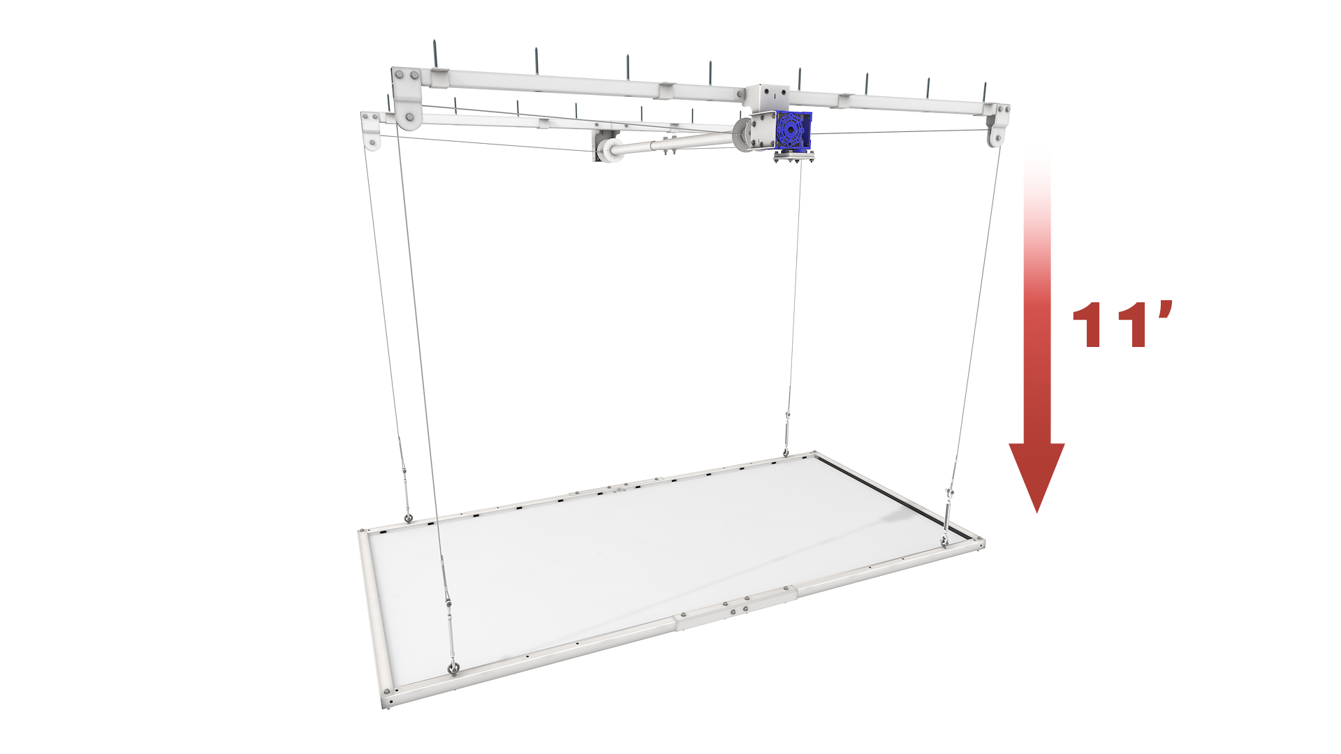 EZ Garage Storage E-Z Lift Pro Max 4 ft x 8 ft Overhead Storage Lift 11 ft Drop 700 lb - R4X8PM