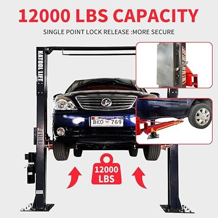 Katool KT-AM120SD 12,000 lb 2-Post Car Lift with Symmetric Arms