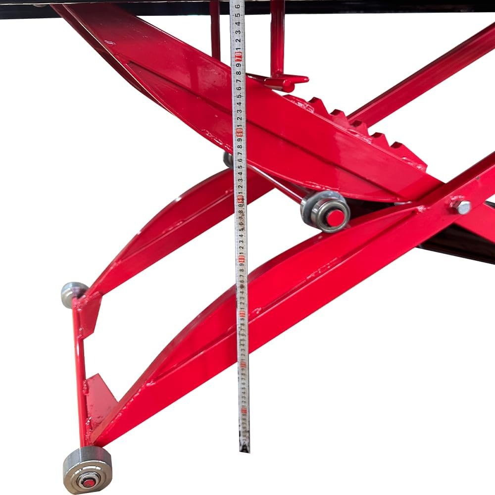 Katool KT-Moto150 1,000 lb Motorcycle Lift Table with Hydraulic Foot Pump and Side Extensions