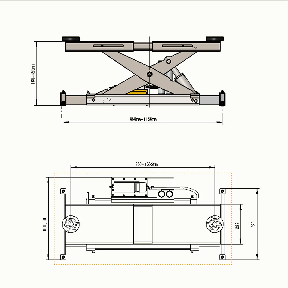Katool KT-RJ70 7,000 lb Rolling Bridge Jack for KT-4H110, KT-4H950, and KT-4H850 Lifts