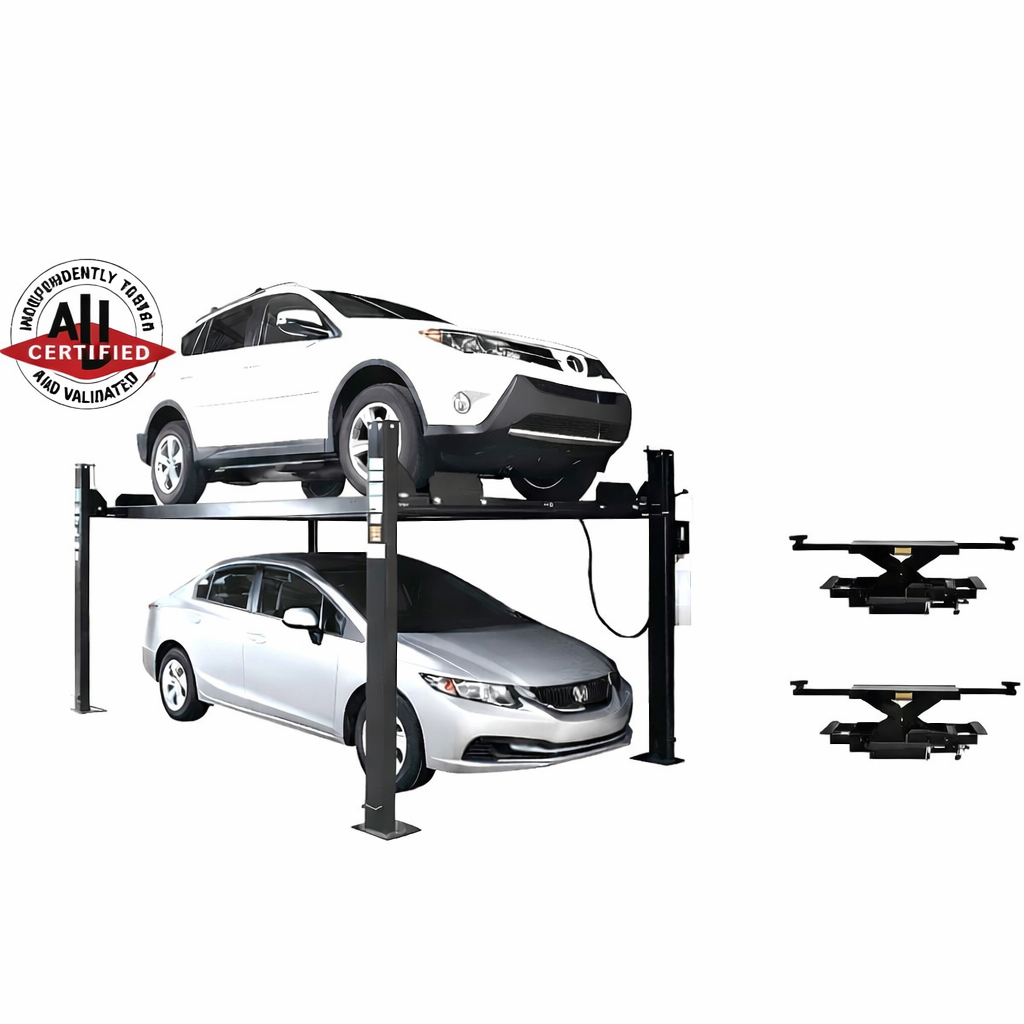 Atlas APEX8 ALI Certified 8,000 lb 4-Post Lift with Dual RJ35 Sliding Bridge Jacks Combo