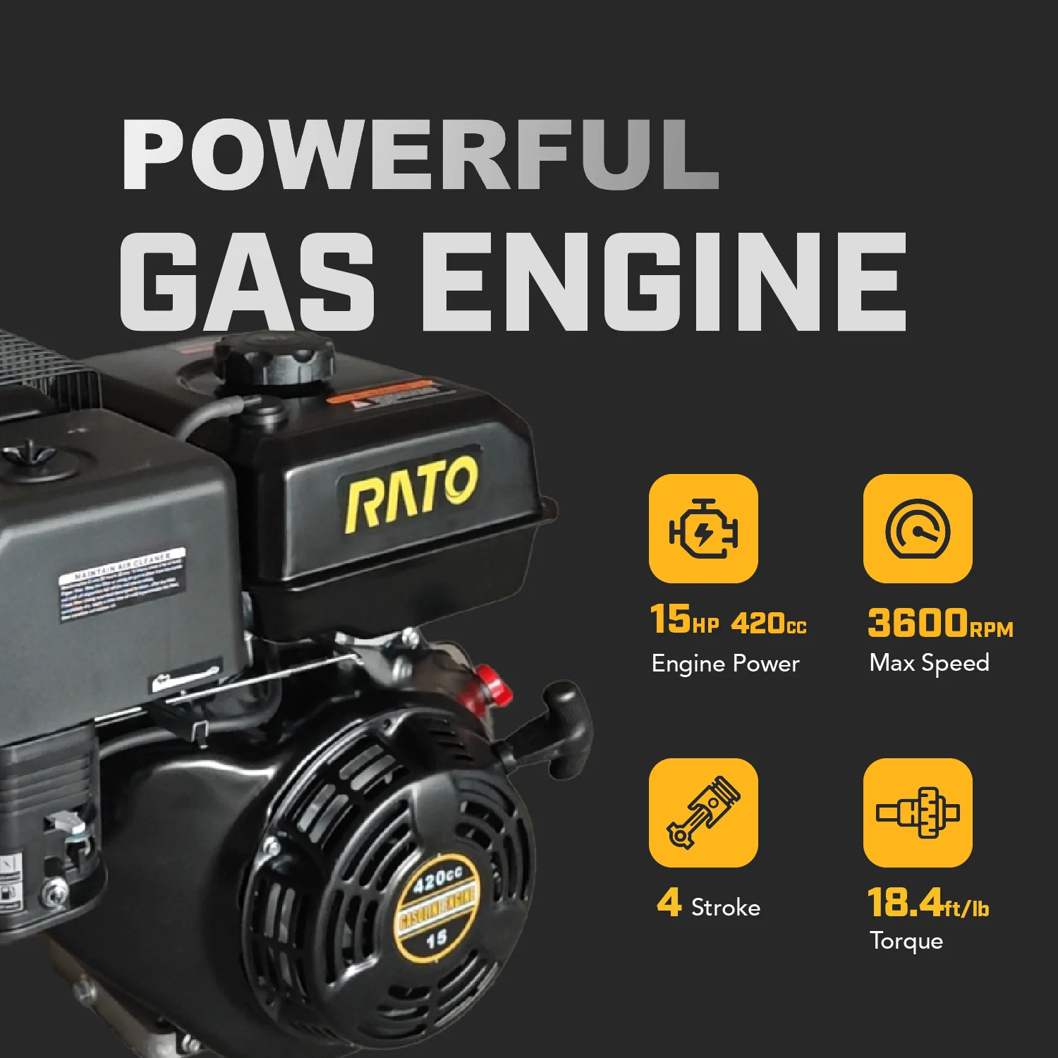 Chery Industrial 6" 15 HP 420cc Gas Powered Wood Chipper - YONWCDRGS350PRO