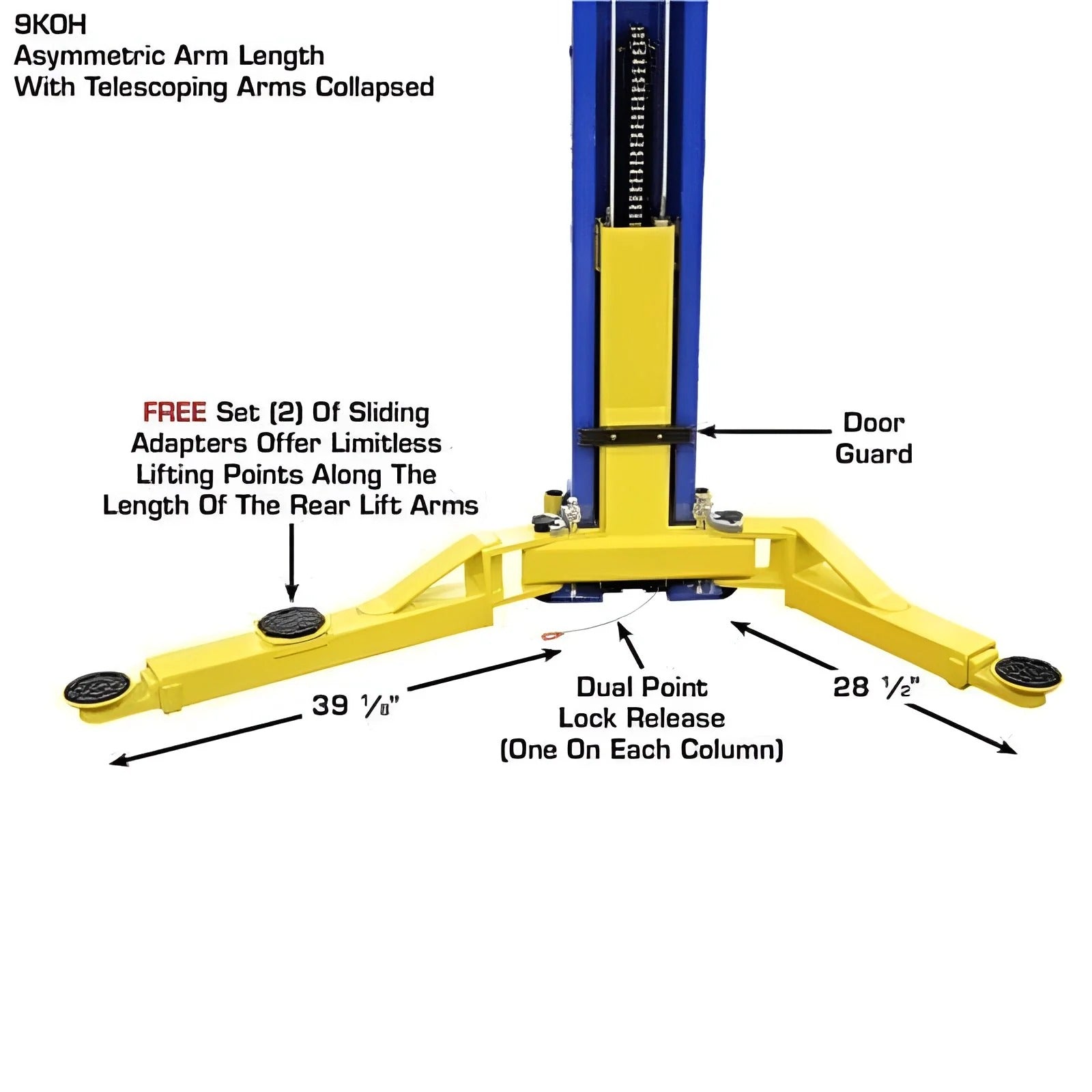 Atlas 9KOHX 9,000 lb Overhead 2-Post Lift