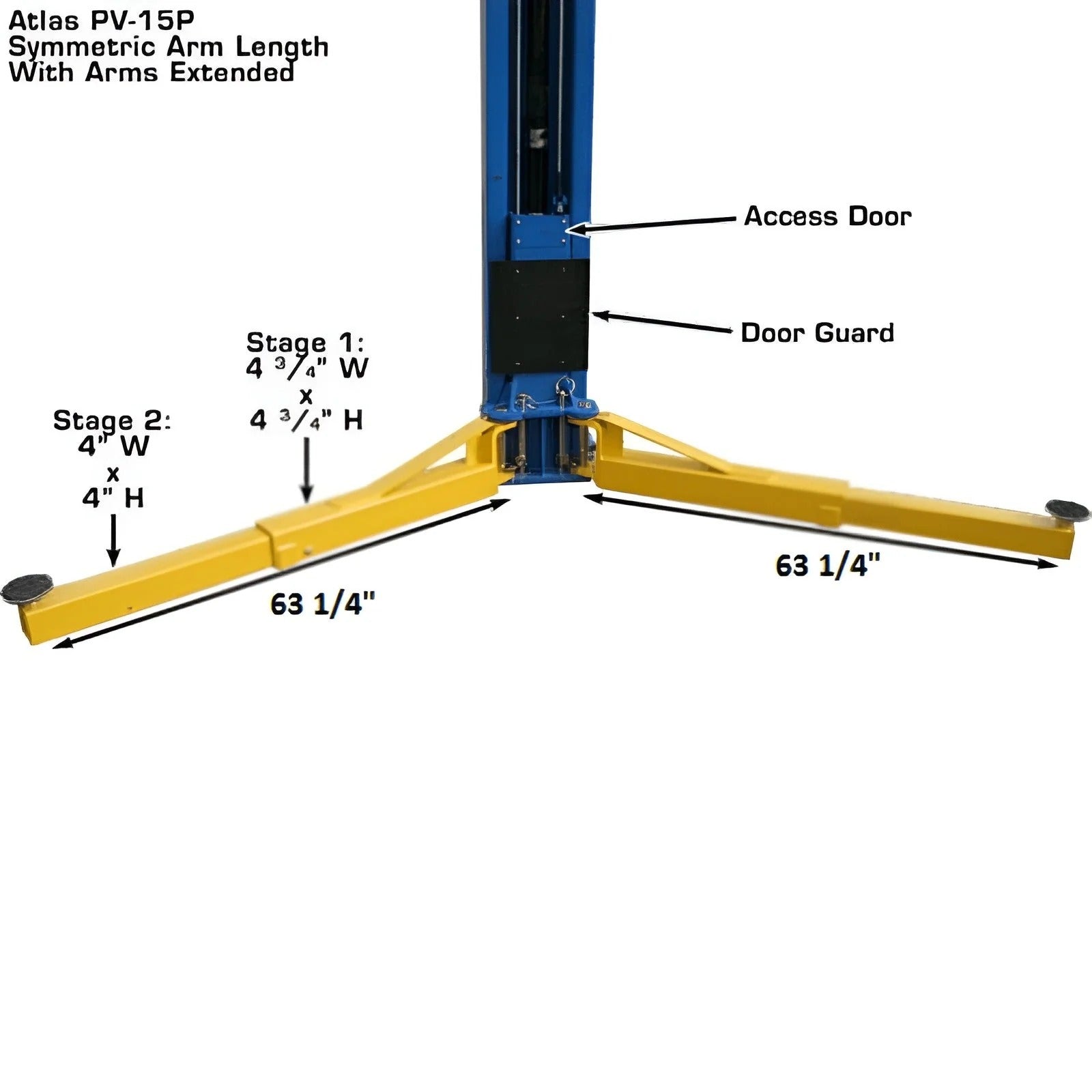 Atlas PV15PX 15,000 lb Heavy-Duty Overhead 2-Post Lift – Extra Tall & Wide Commercial Vehicle Lift