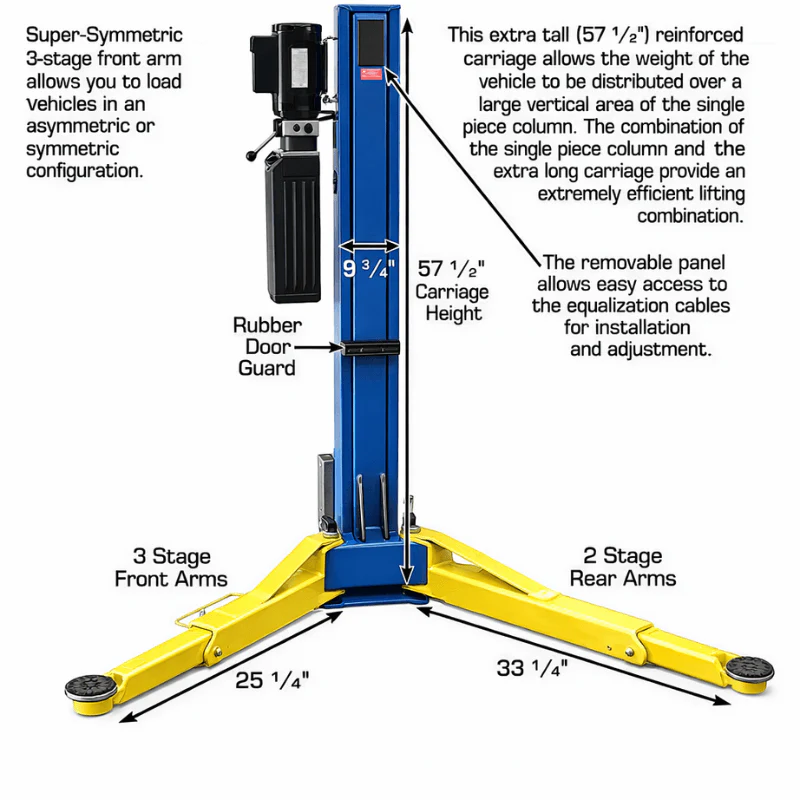 Atlas 9OHSC 9,000 lb Overhead 2-Post Lift
