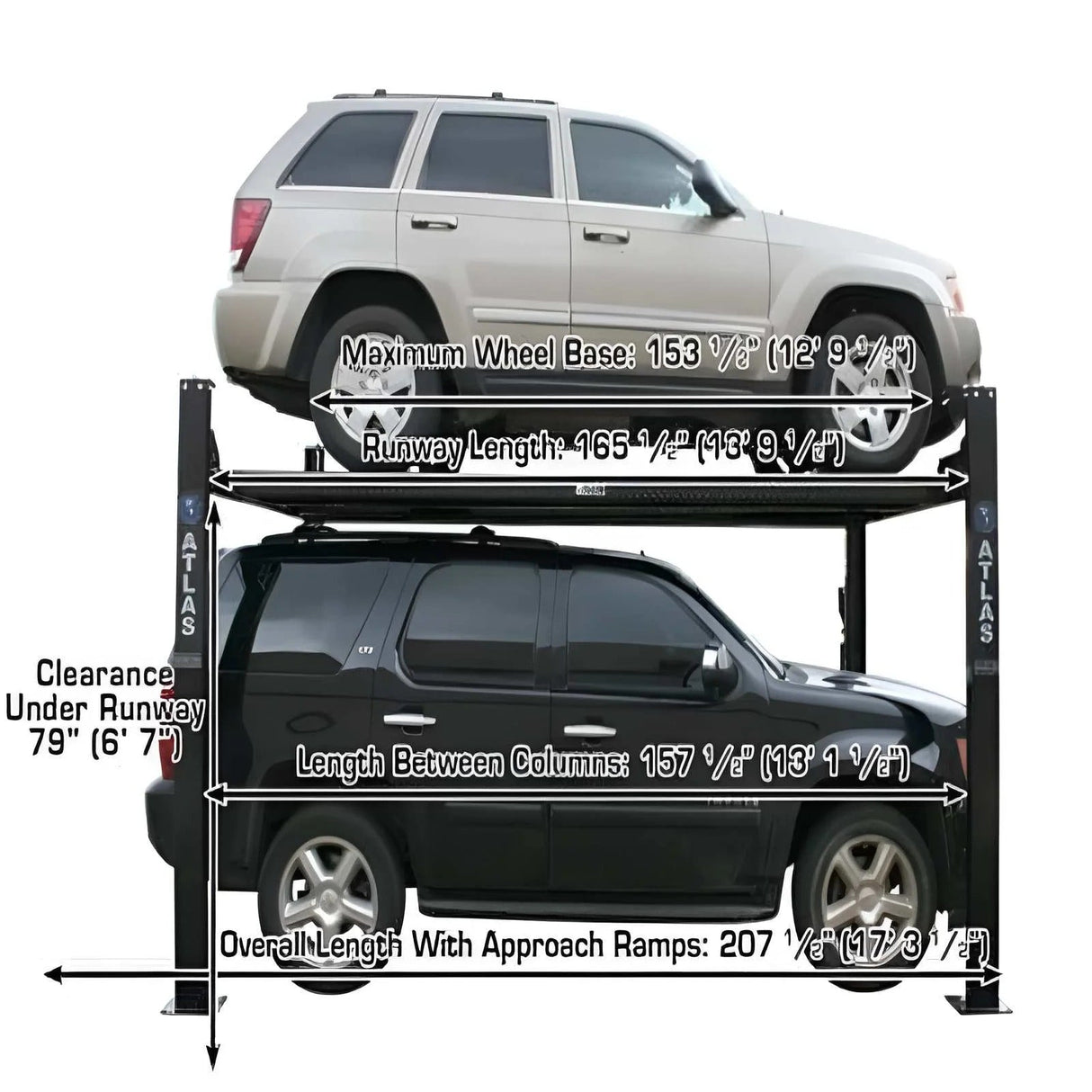 Atlas Garage PRO 8000EXT 8,000 lb Extra Tall 4-Post Vehicle Lift