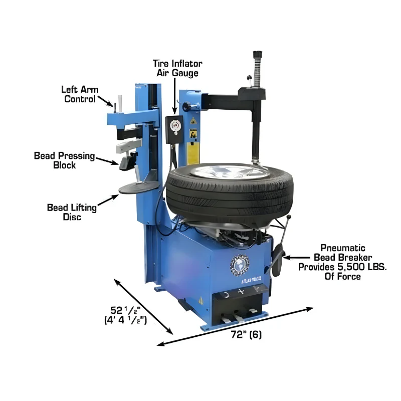 Atlas TC229LH Rim-Clamp Tire Changer with Left-Hand Assist Arm