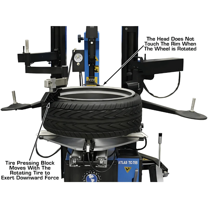 Atlas TC755DAA Wheel Clamp Tire Changer with Dual Assist Arms
