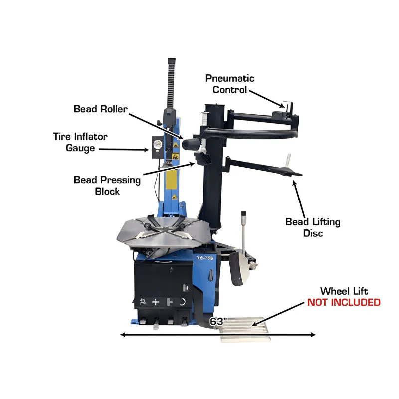 Atlas TC755EZ Tilt-Back Rim Clamp Tire Changer and WB49-2 PRO Wheel Balancer Combo