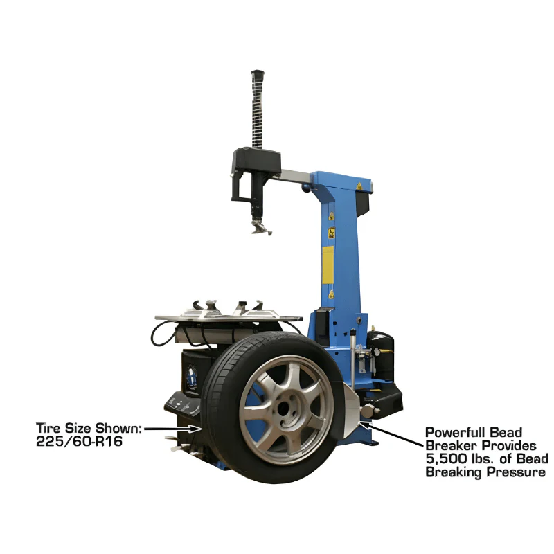 Atlas TC755 Tilt-Back Rim Clamp Tire Changer with Integrated Beadblaster