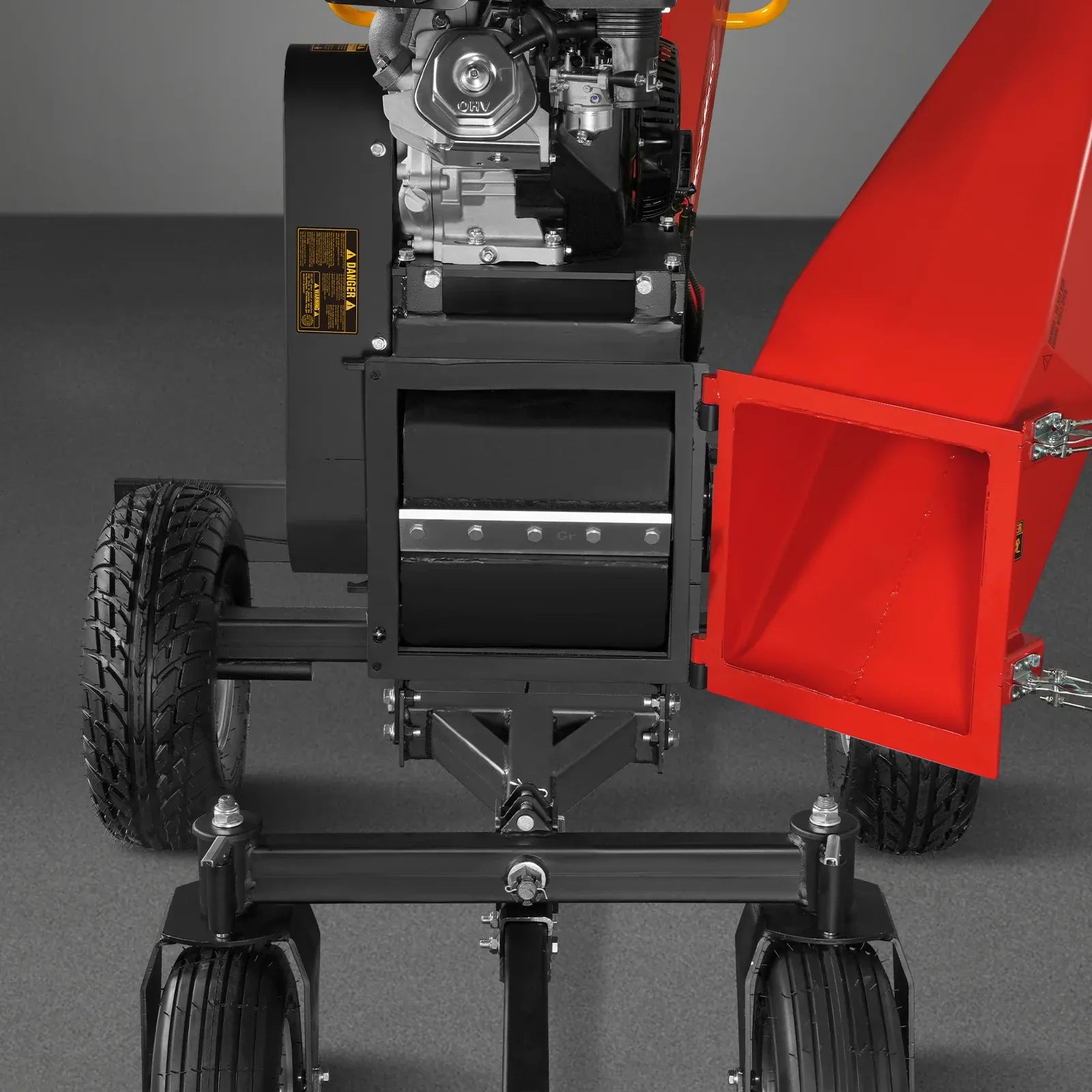 MechMaxx 6" 15HP 459cc ZONSEN 4-Wheel Drum Wood Chipper with Taillight, Model B150
