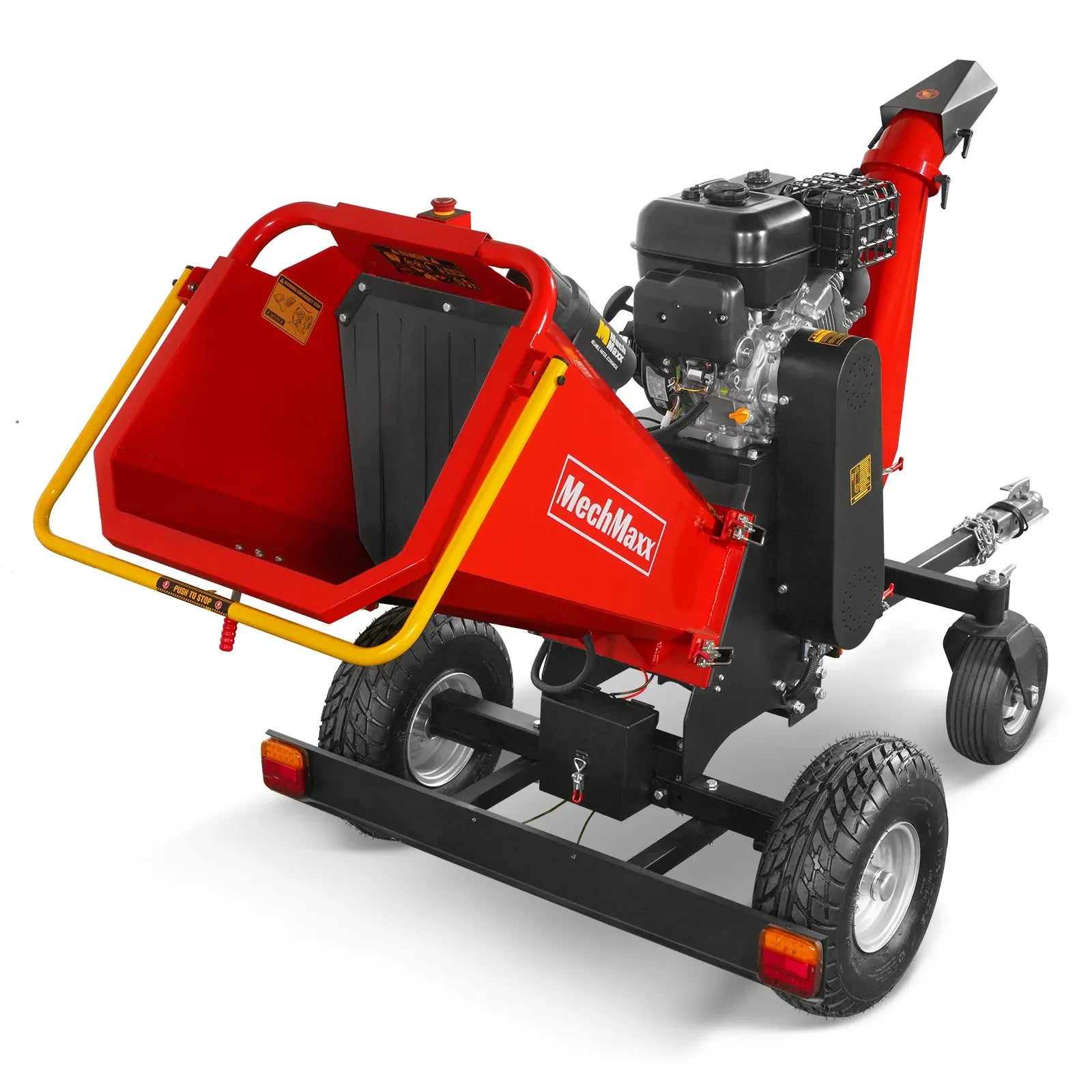 MechMaxx 6" 15HP 459cc ZONSEN 4-Wheel Drum Wood Chipper with Taillight, Model B150