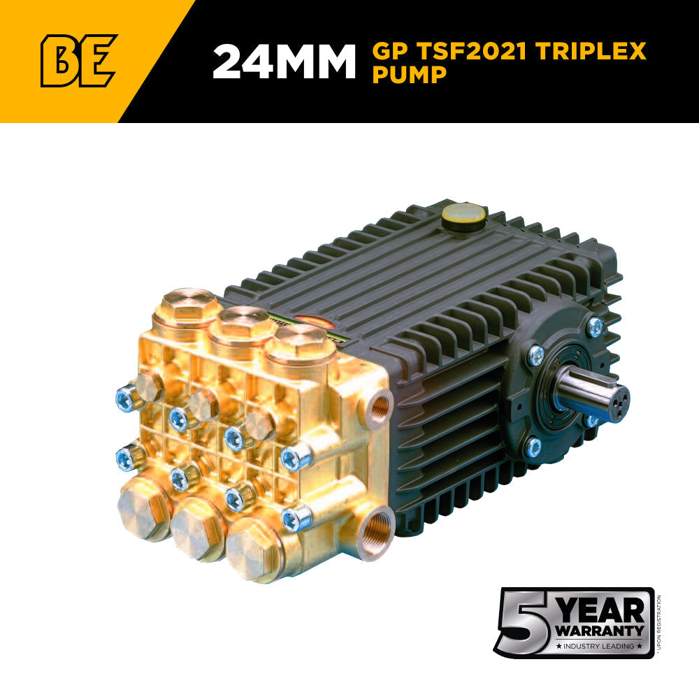 BE Power Equipment General Pump TSF2021 Triplex Pressure Washer Pump 8.5 GPM 3600 PSI with 1 Inch Horizontal Solid Shaft - 85.130.071B - view 2