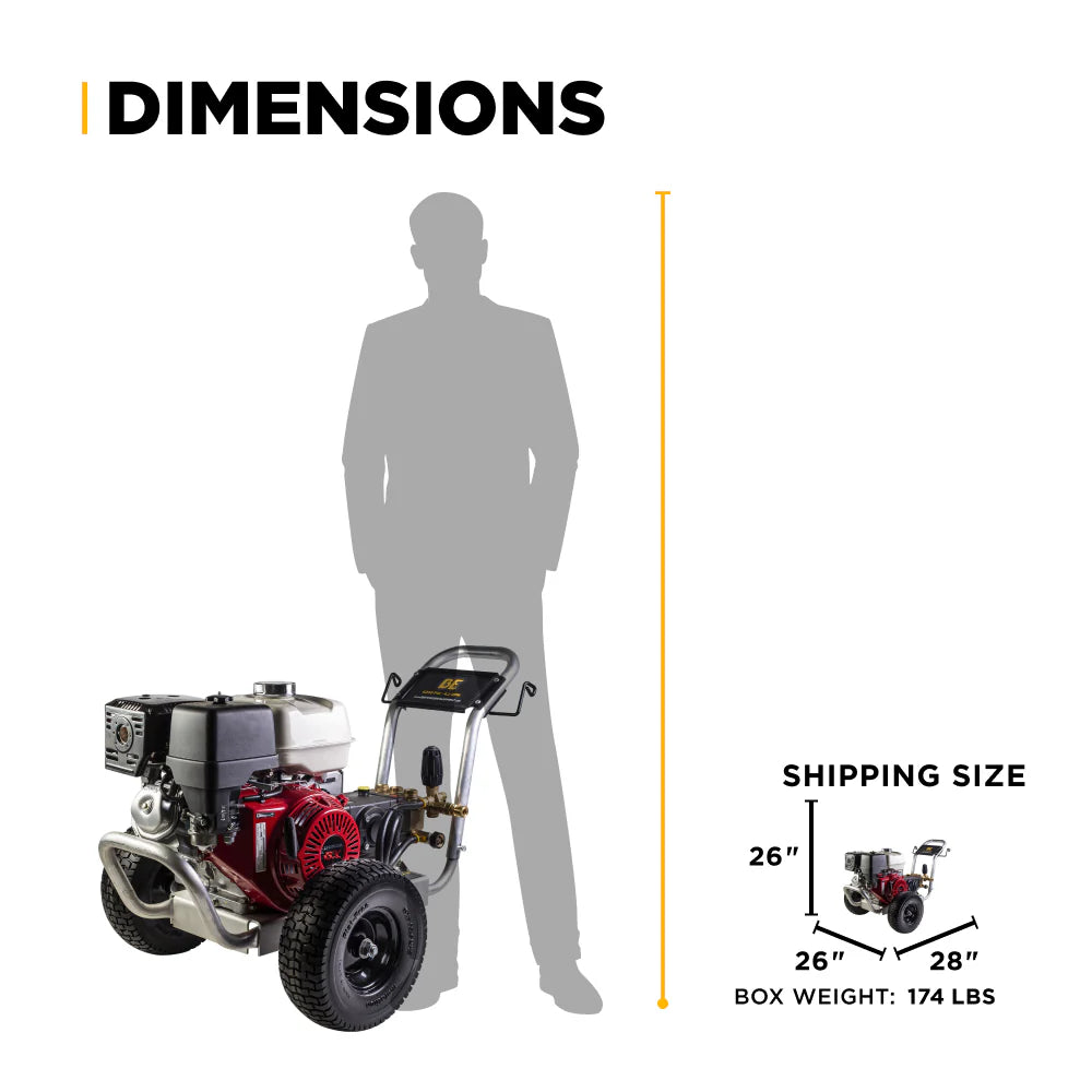 BE Power Equipment 4,200 PSI 4.2 GPM Cold Water Gas Pressure Washer - B4213HABGS