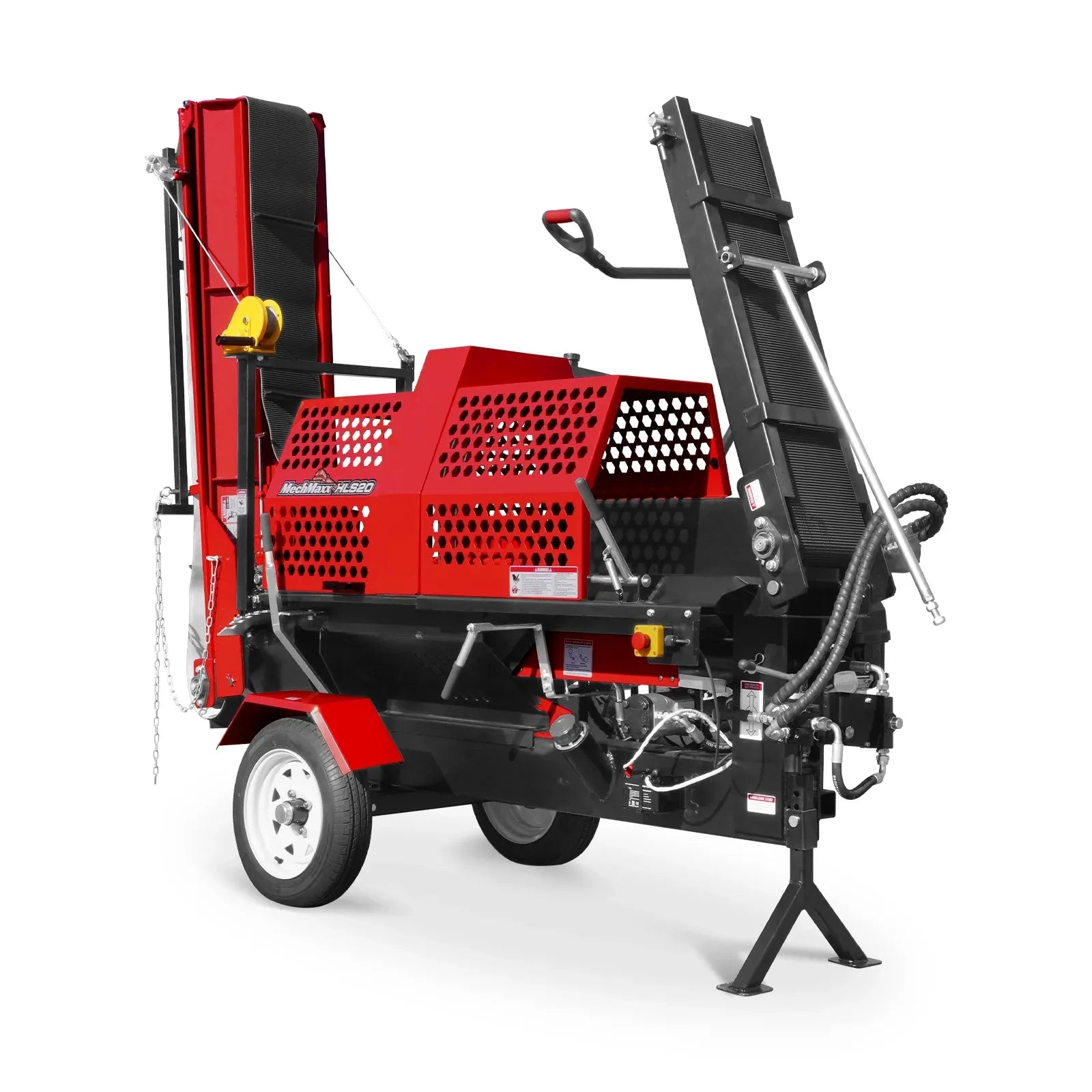 MechMaxx 20 Ton Log Splitter Processor with Conveyor, 24" x 15" Capacity with 18" Chainsaw, Model HLS20